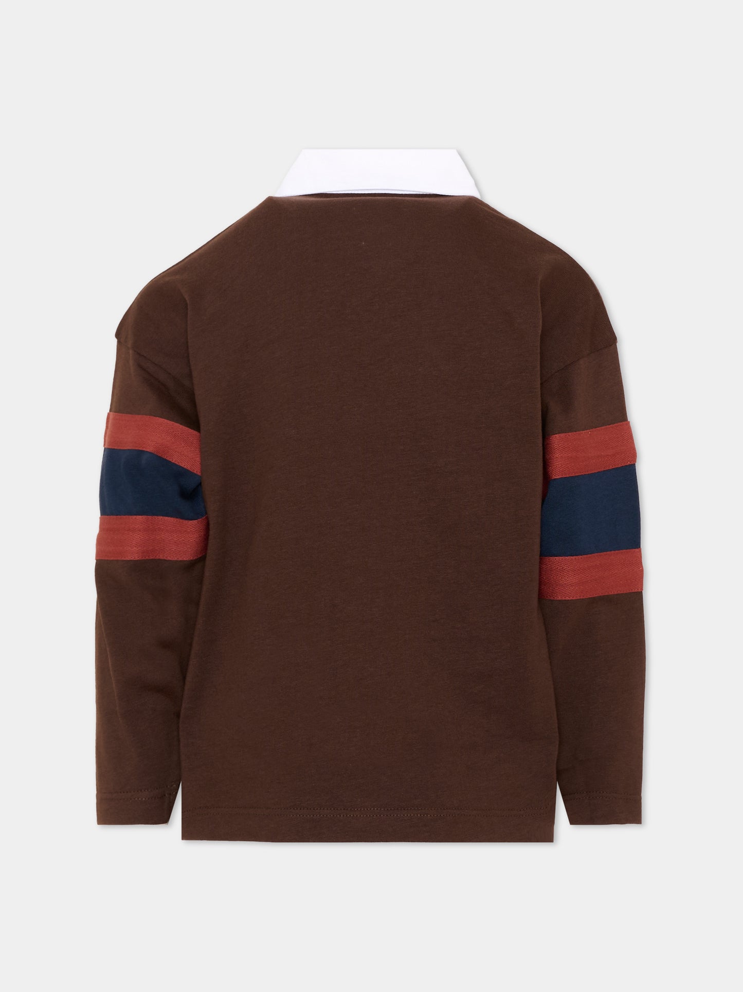 Polo marrone per bambino con logo,Boss,J53382 343
