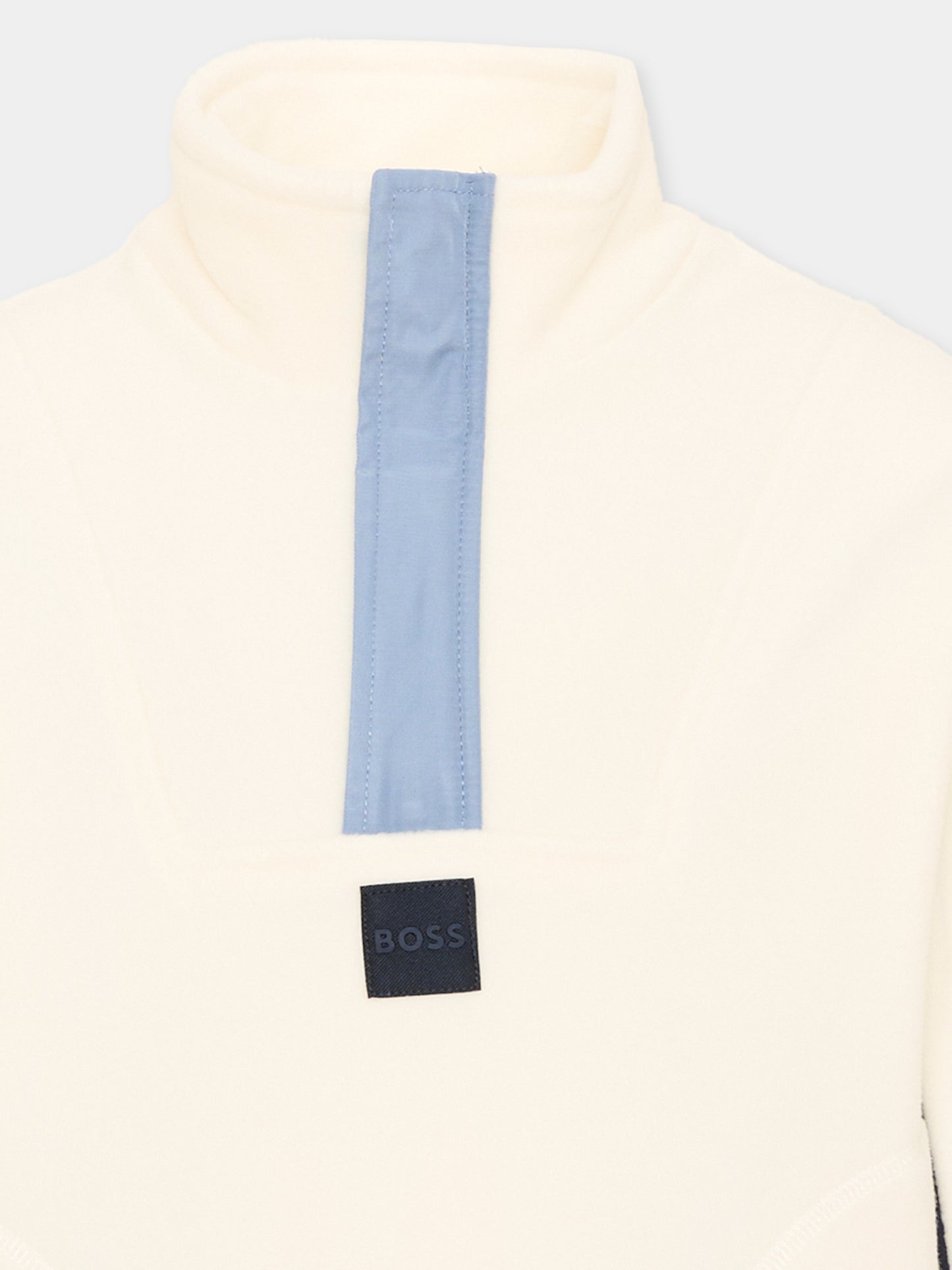 Felpa avorio per bambino con logo,Boss,J53401 120