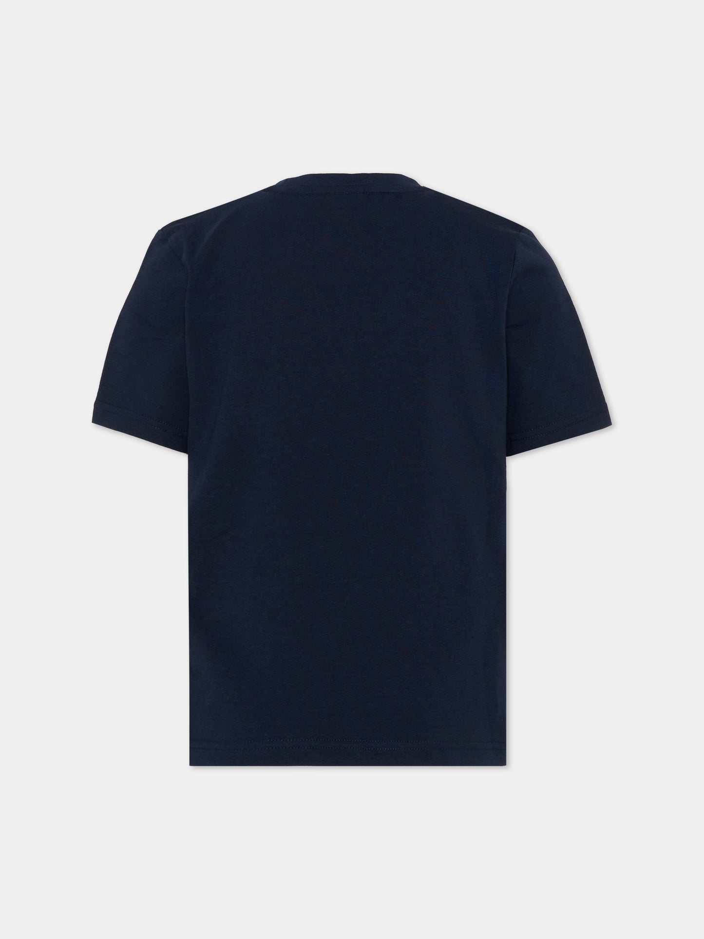 T-Shirt blu per bambino con logo,Boss,J53410 849