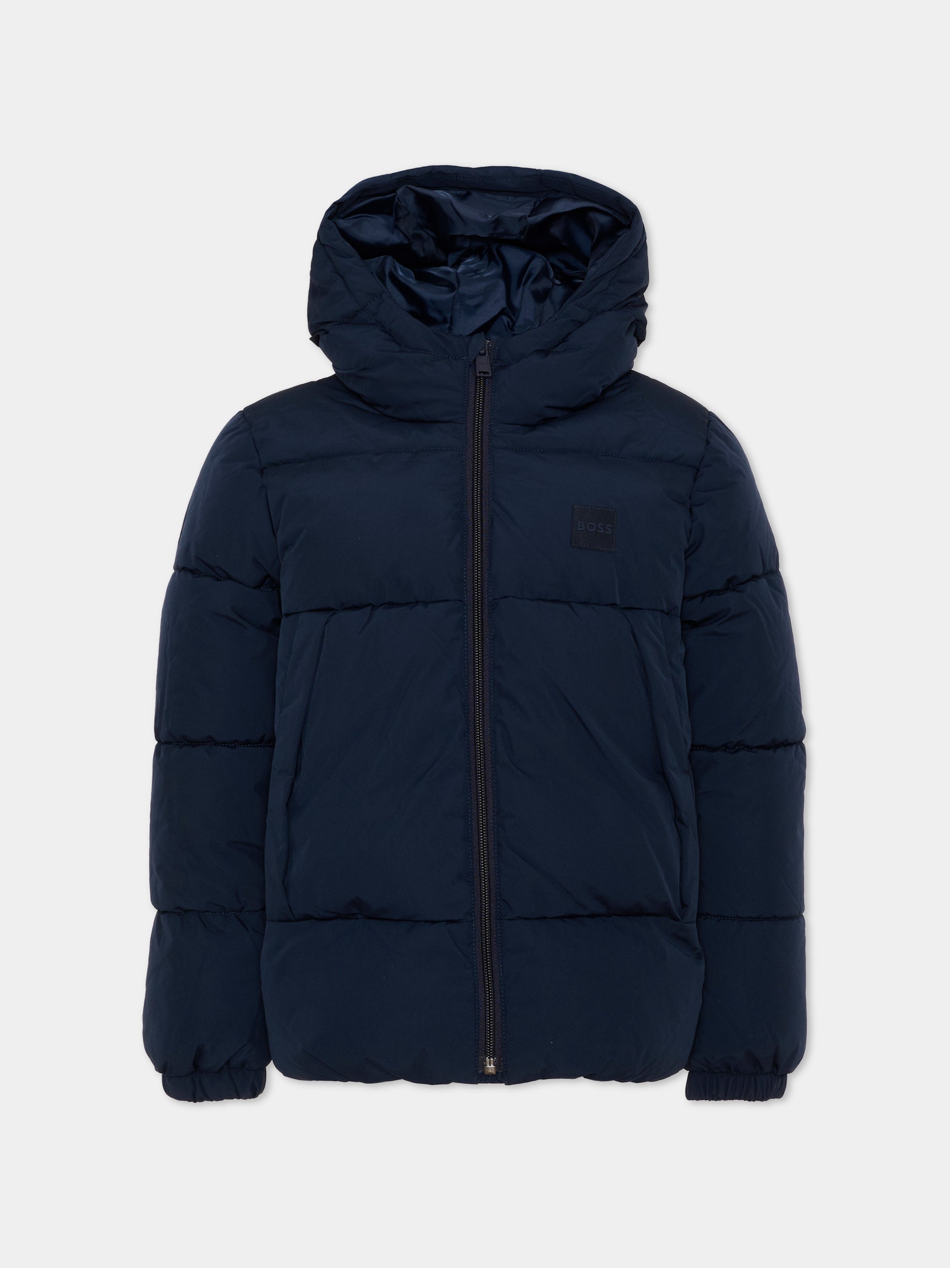 Piumini blu per bambino con logo,Boss,J53437 849