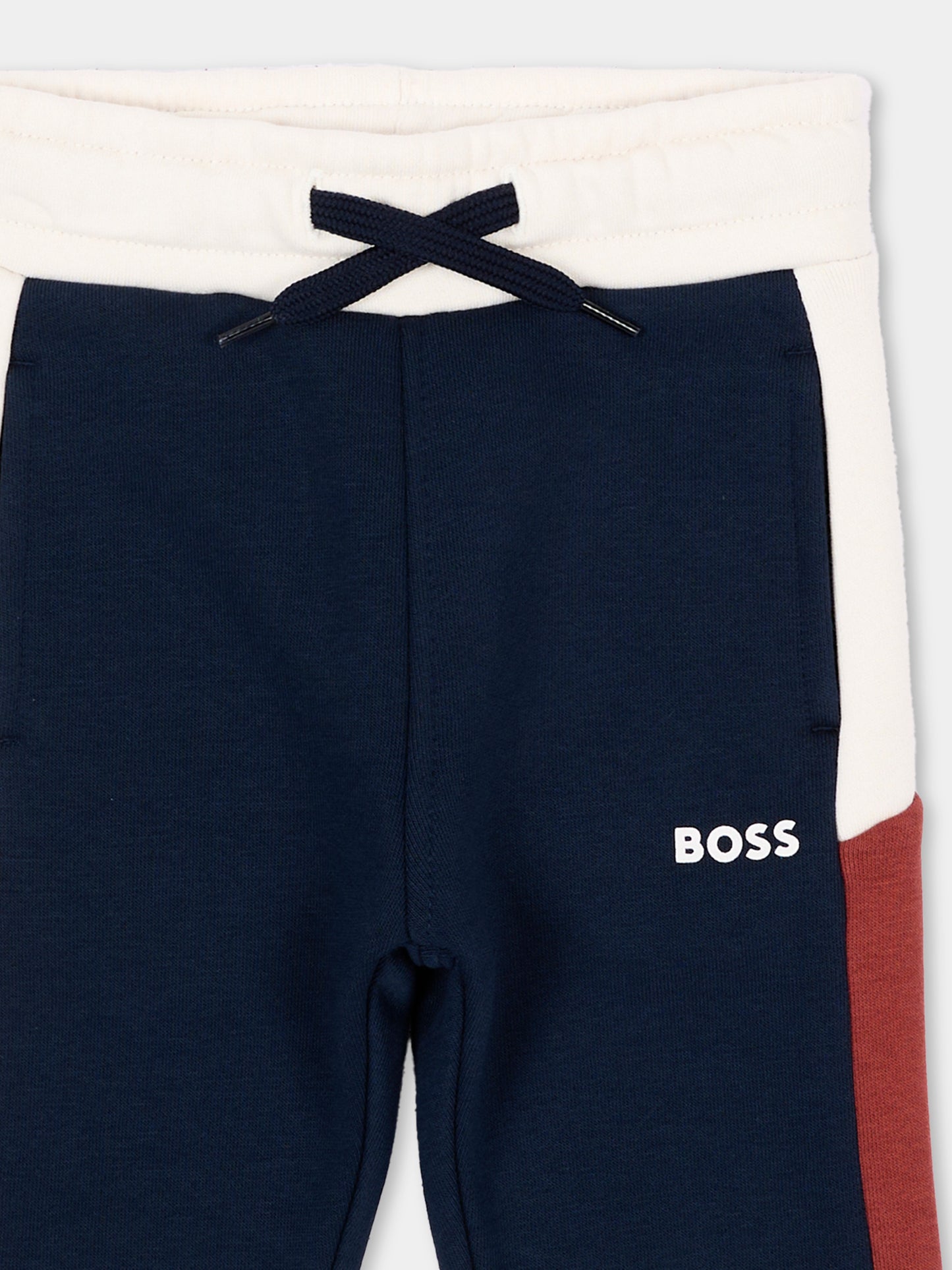 Pantalone blu per neonato con logo,Boss,J53468 849