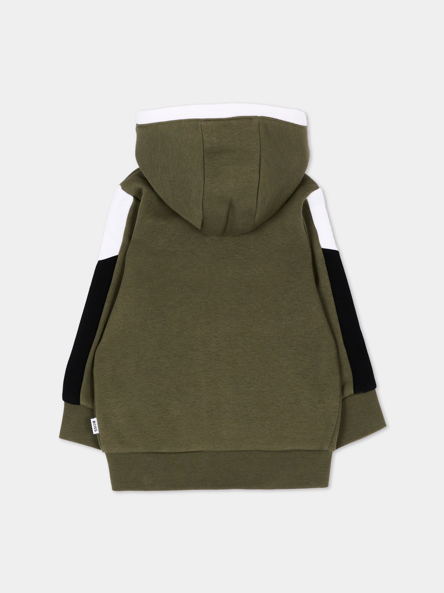 Felpa verde per neonato con logo,Boss,J53480 63D