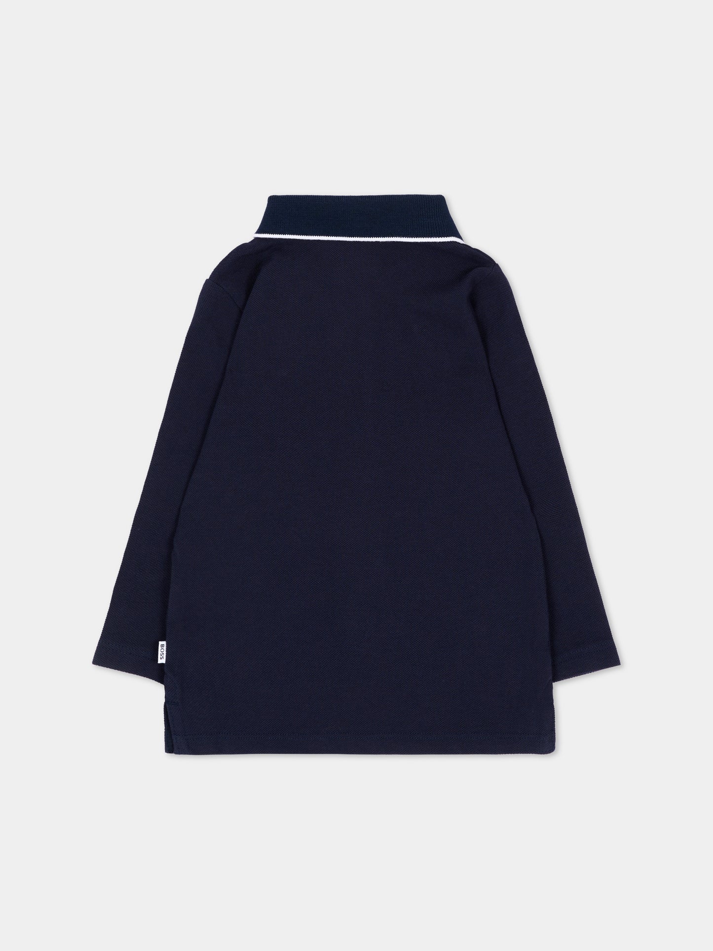 Polo blu per neonato con logo,Boss,J53481 849