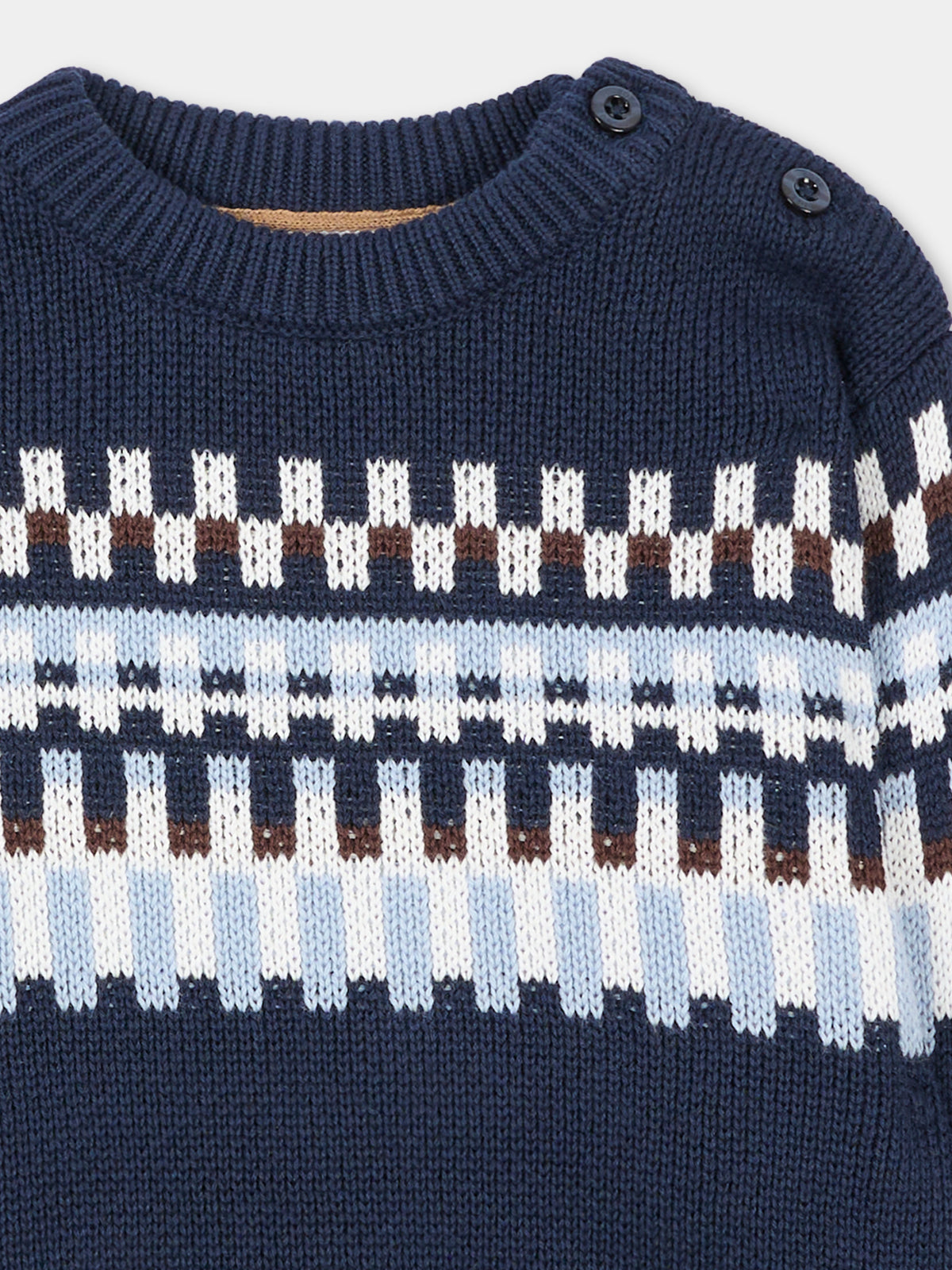 Maglione blu per neonato a righe,Boss,J53487 849
