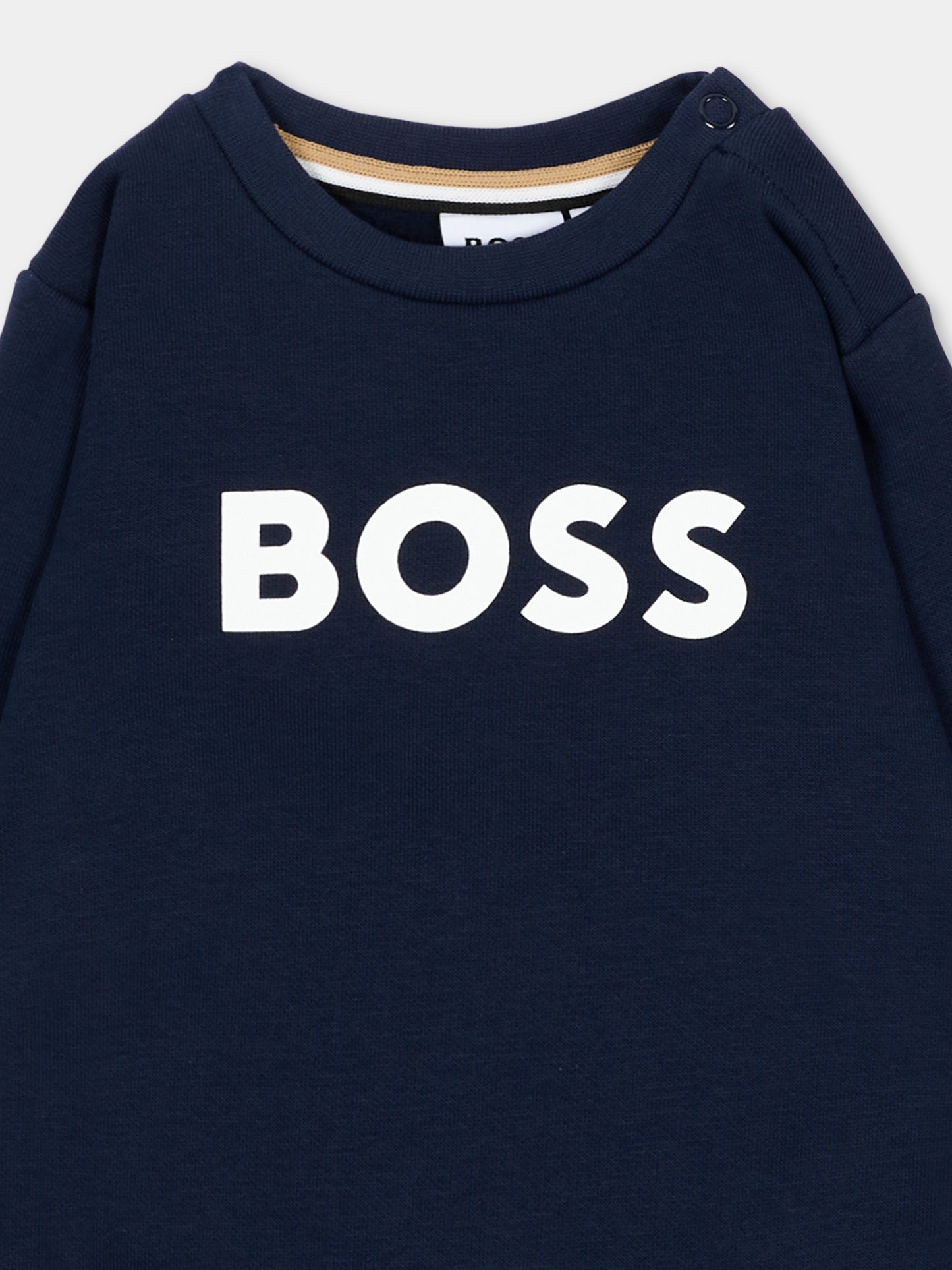 Felpa blu per neonato con logo,Boss,J53493 849