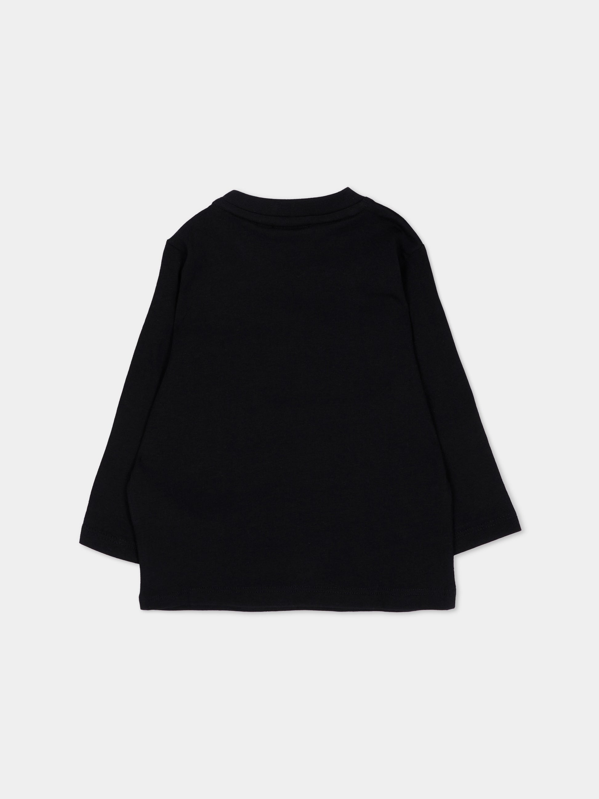 T-shirt nera per neonato con logo,Boss,J53500 09B