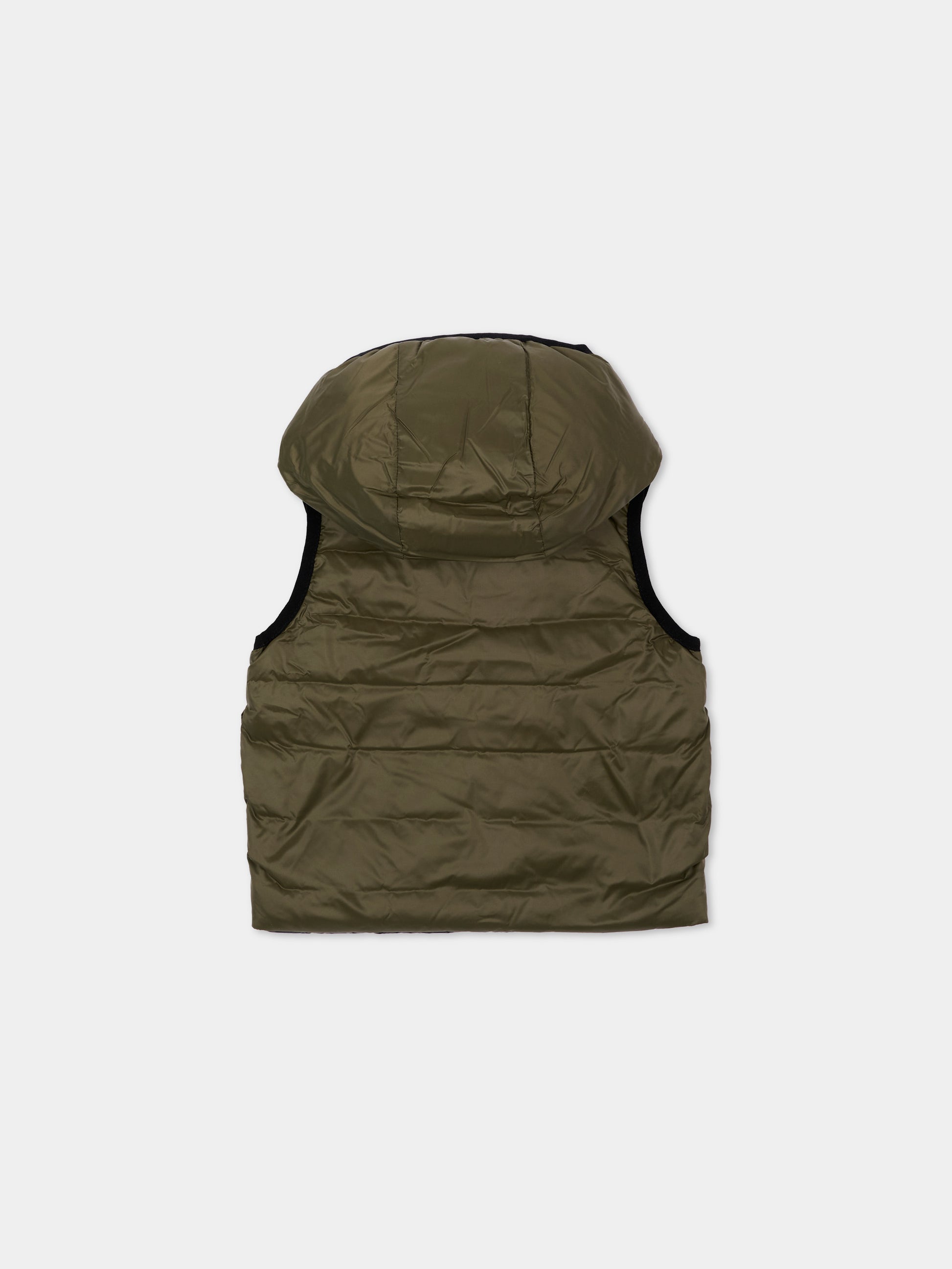 Gilet verde per neonato con logo,Boss,J53506 63D