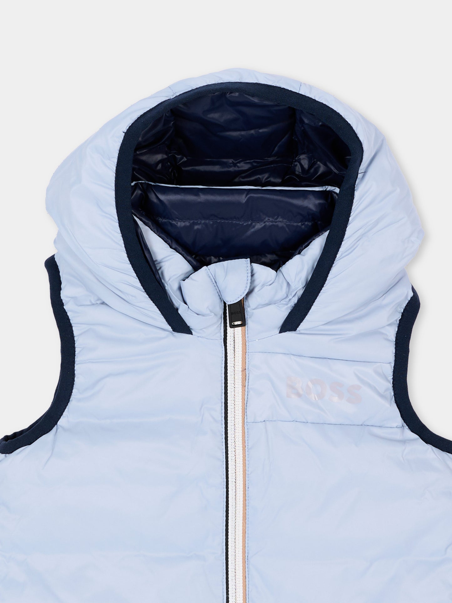 Gilet celeste per neonato con logo,Boss,J53506 796