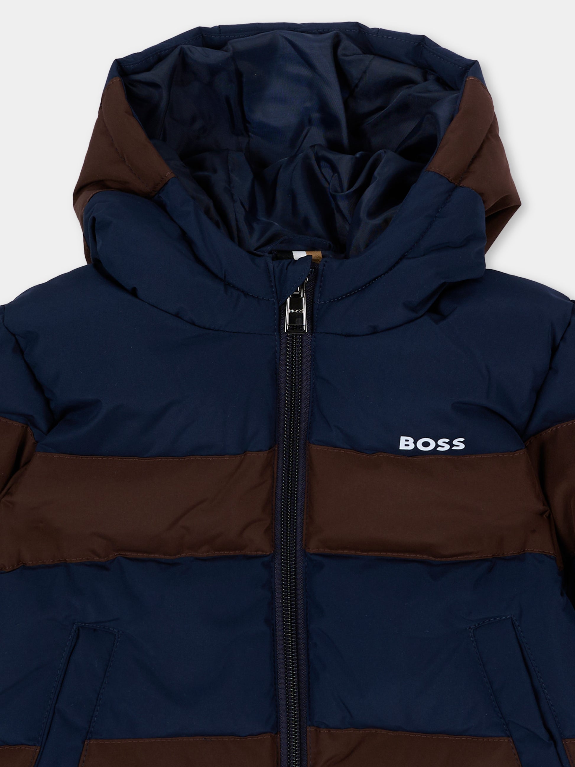 Piumini blu per neonato con logo,Boss,J53509 849