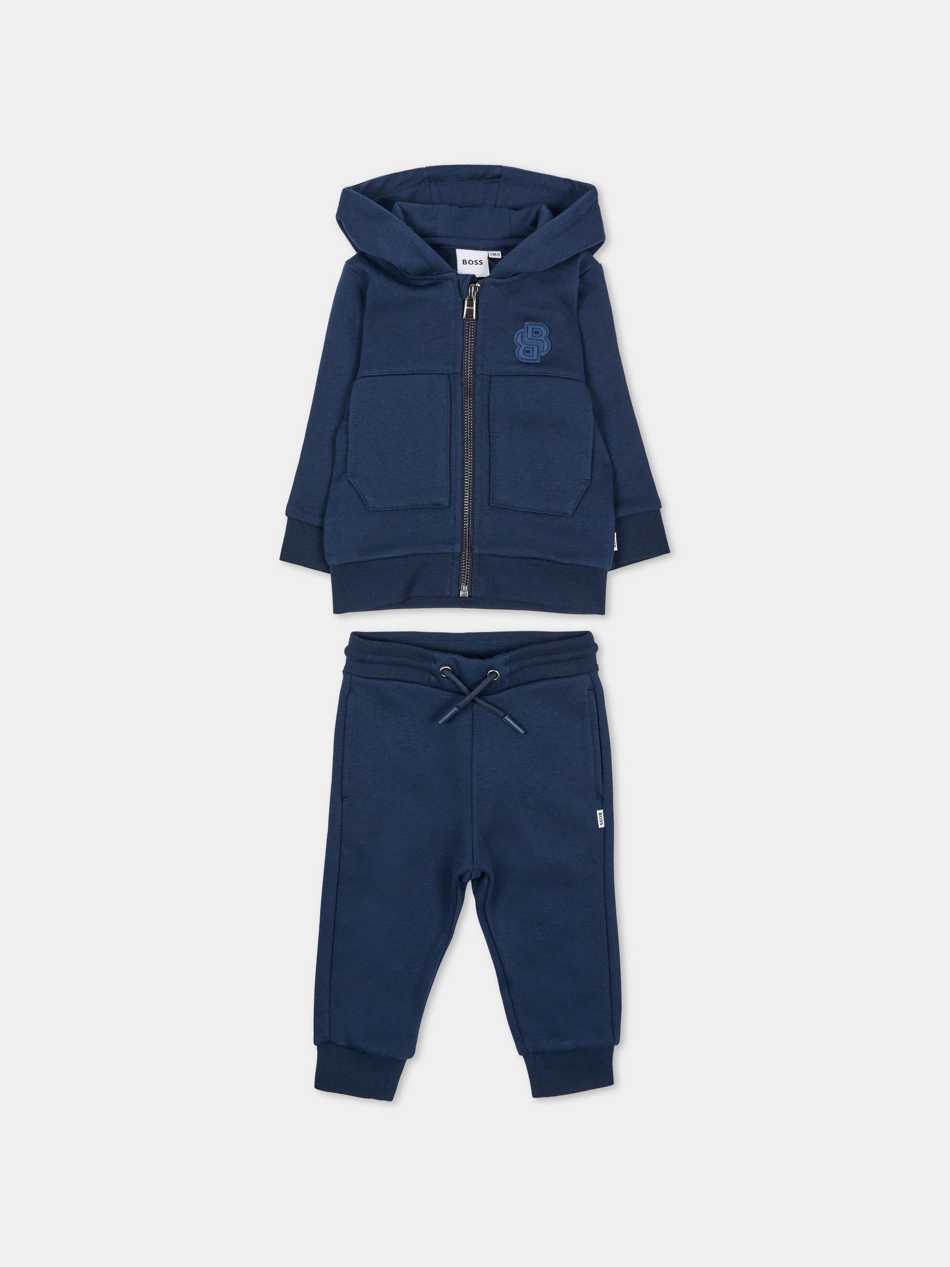 Completo sportivo lungo blu per neonato,Boss,J53512 849