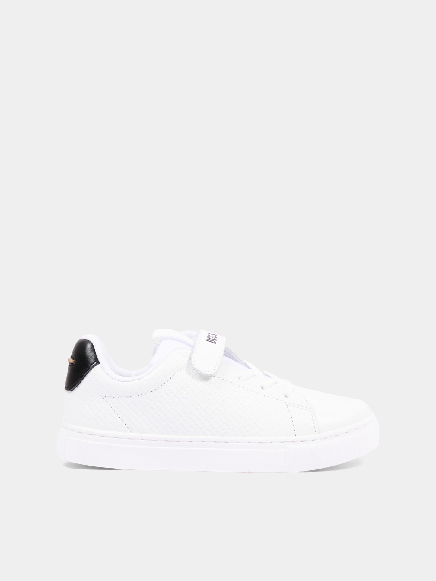 Sneakers bianche per bambino con logo,Boss,J53540 10P
