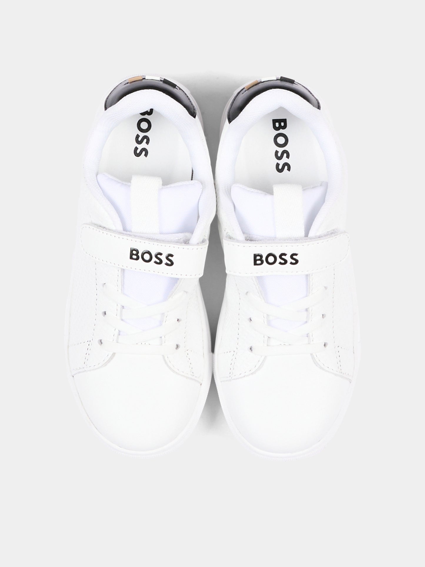 Sneakers bianche per bambino con logo,Boss,J53540 10P
