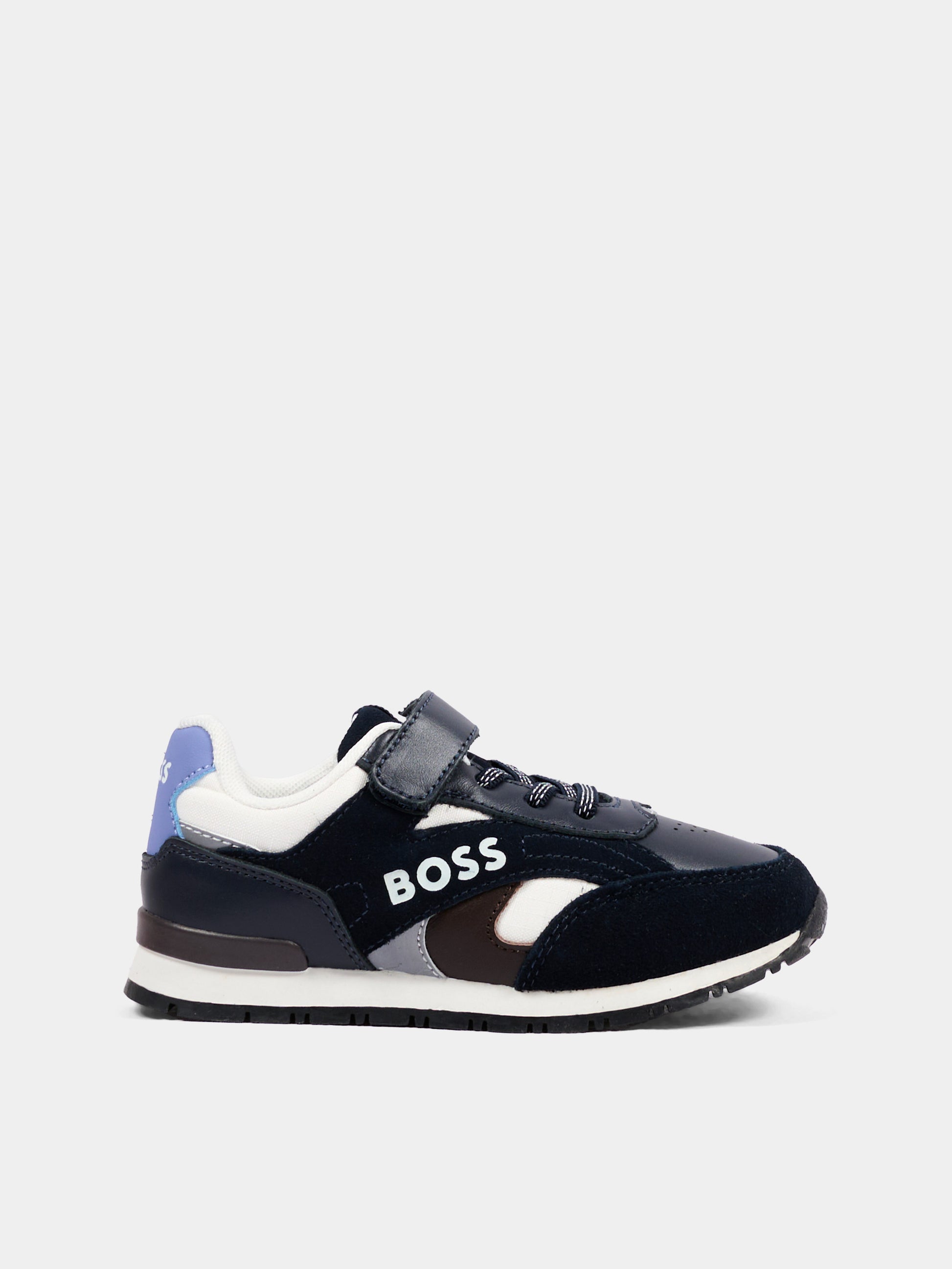 Sneakers blu per bambino con logo,Boss,J53544 849
