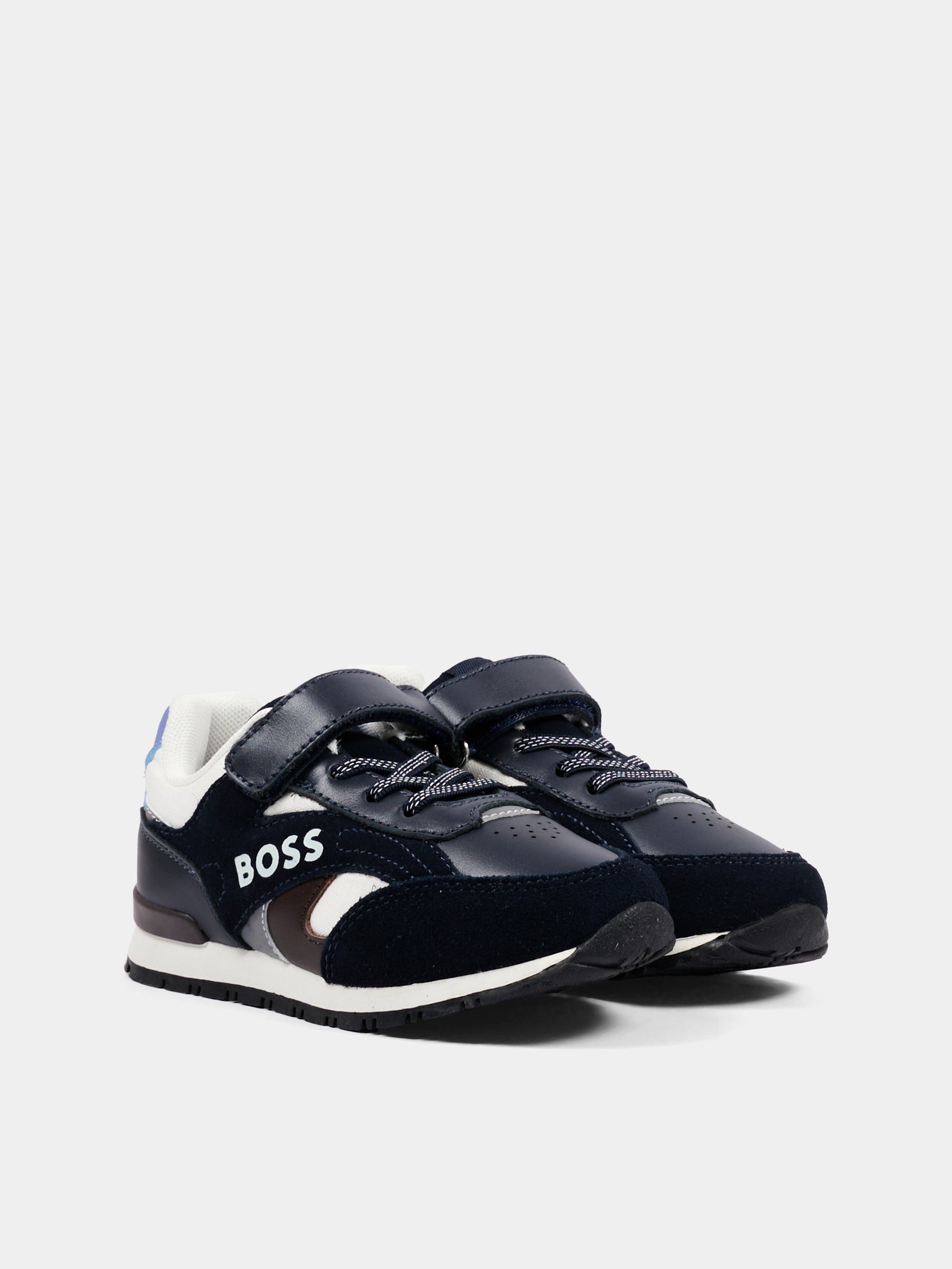 Sneakers blu per bambino con logo,Boss,J53544 849