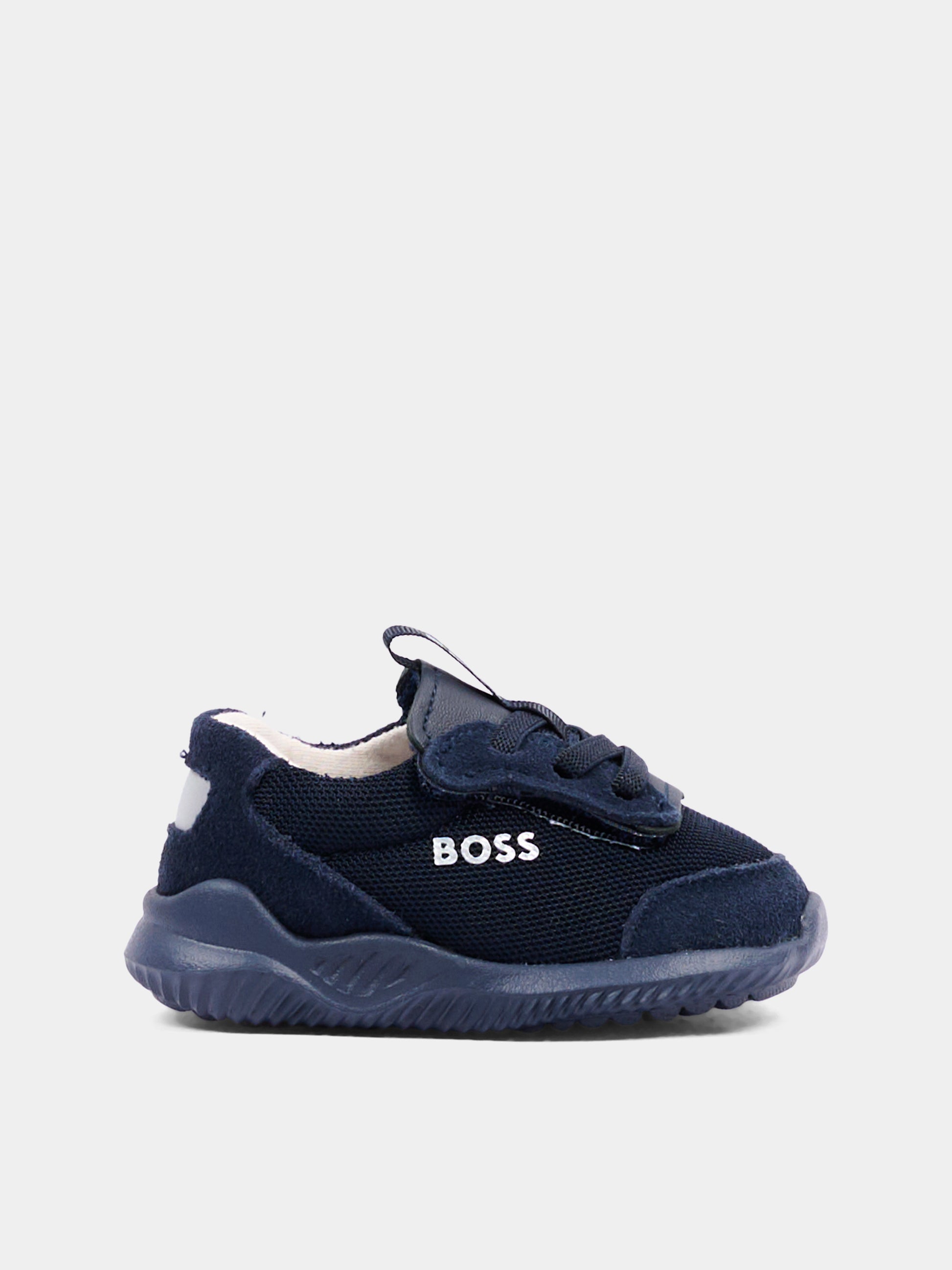 Sneakers blu per neonato con logo,Boss,J53552 849