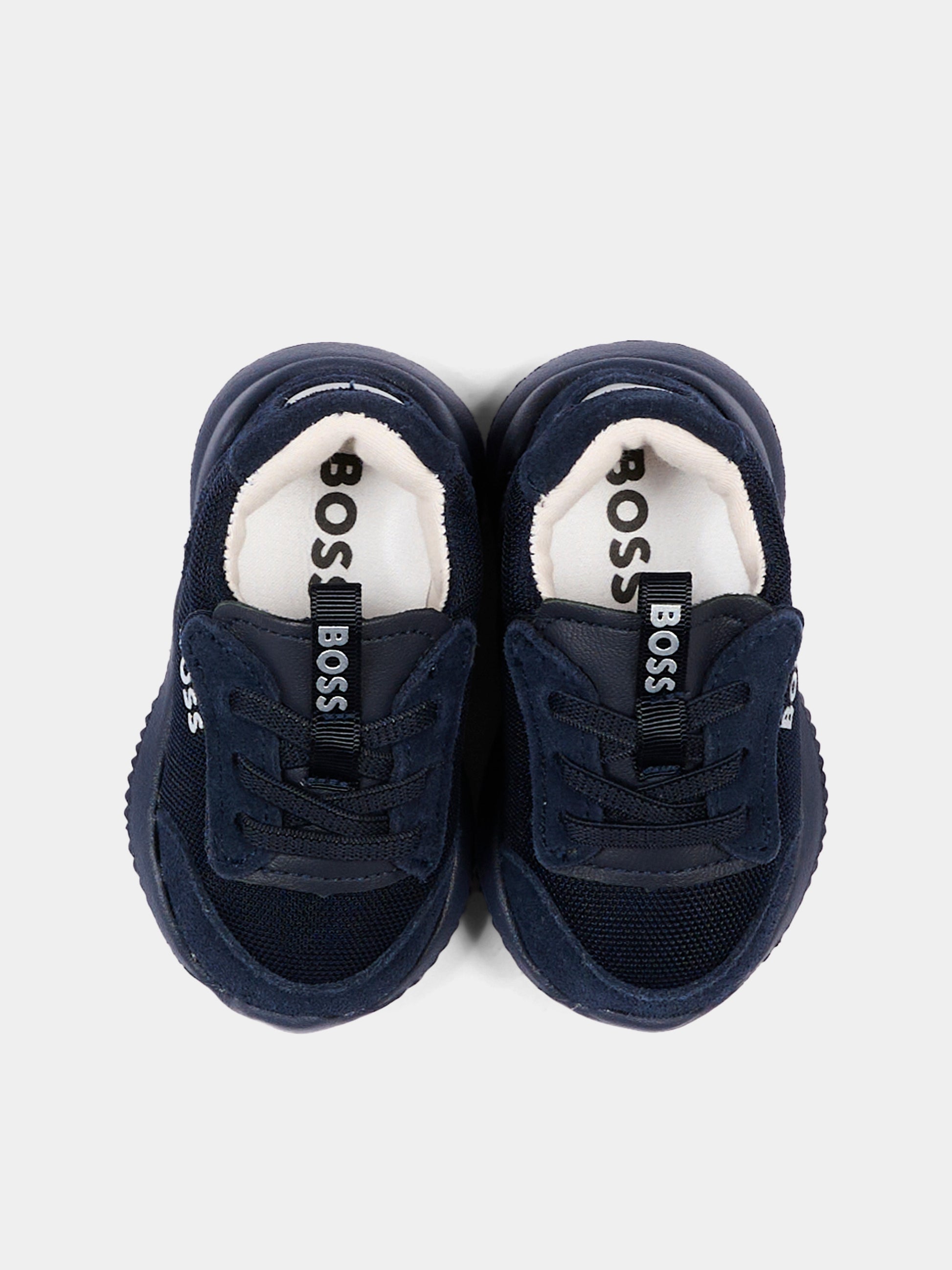 Sneakers blu per neonato con logo,Boss,J53552 849