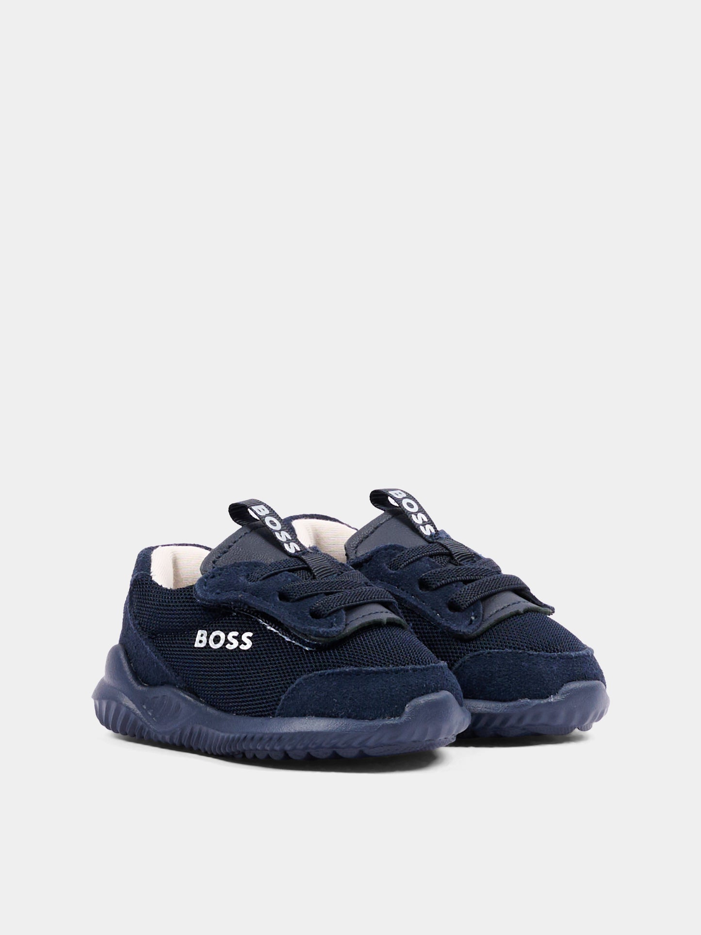 Sneakers blu per neonato con logo,Boss,J53552 849