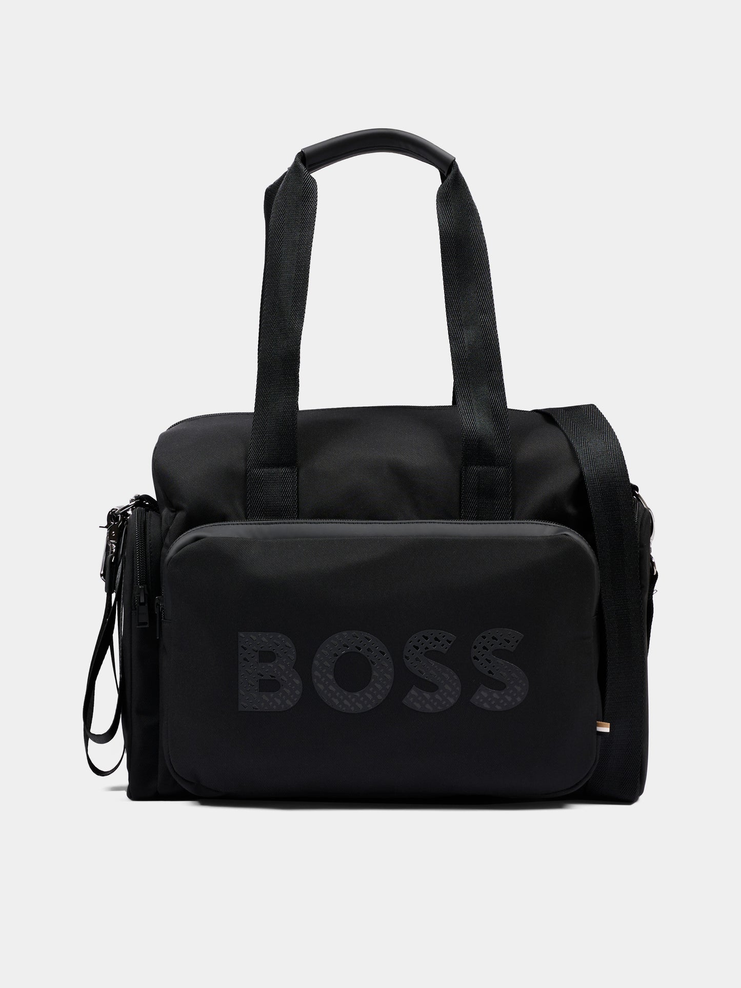 Borsa mamma nera per neonati con logo,Boss,J53561 09B