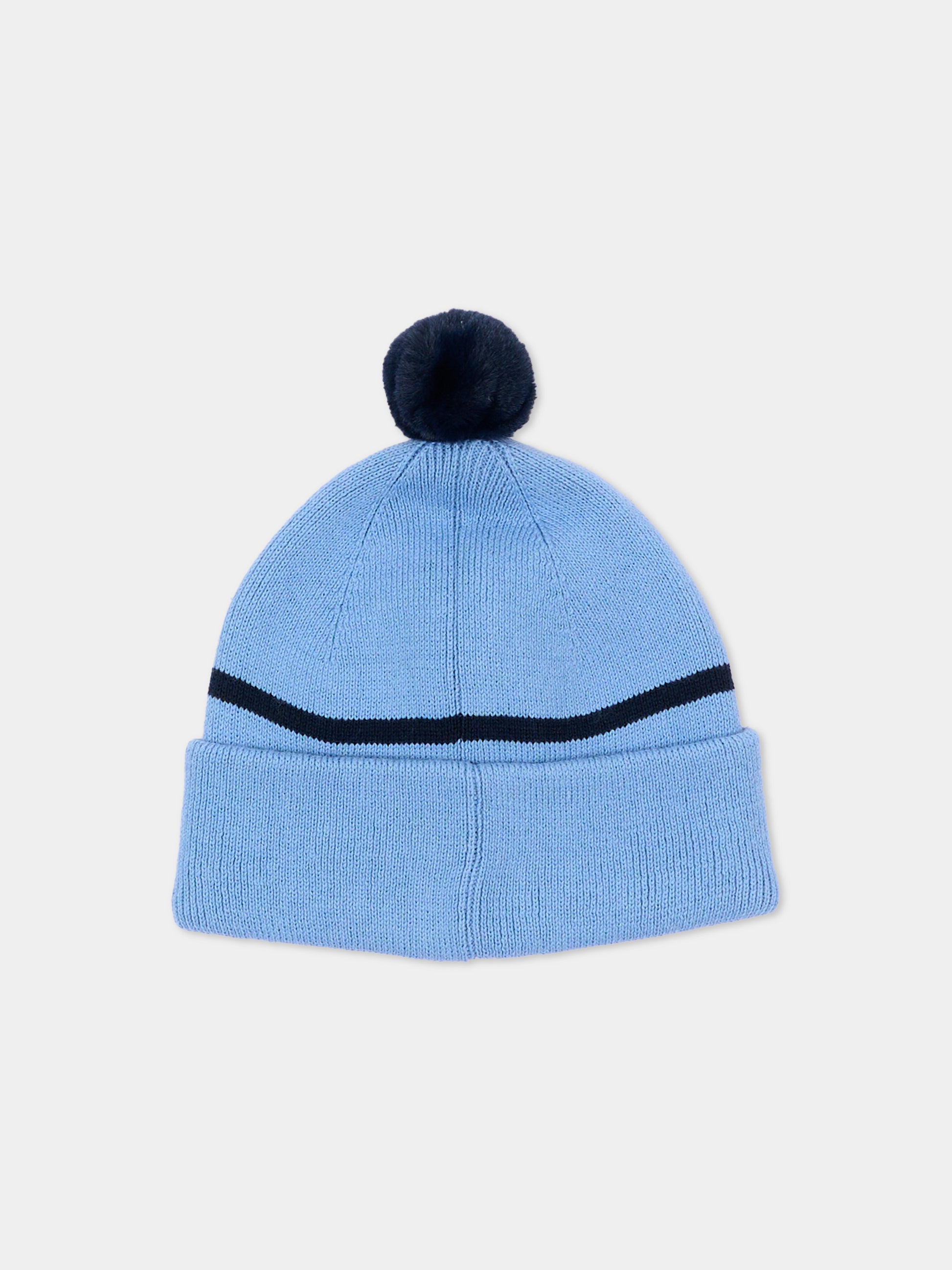 Berretto azzurro per neonato con logo,Boss,J53566 81N