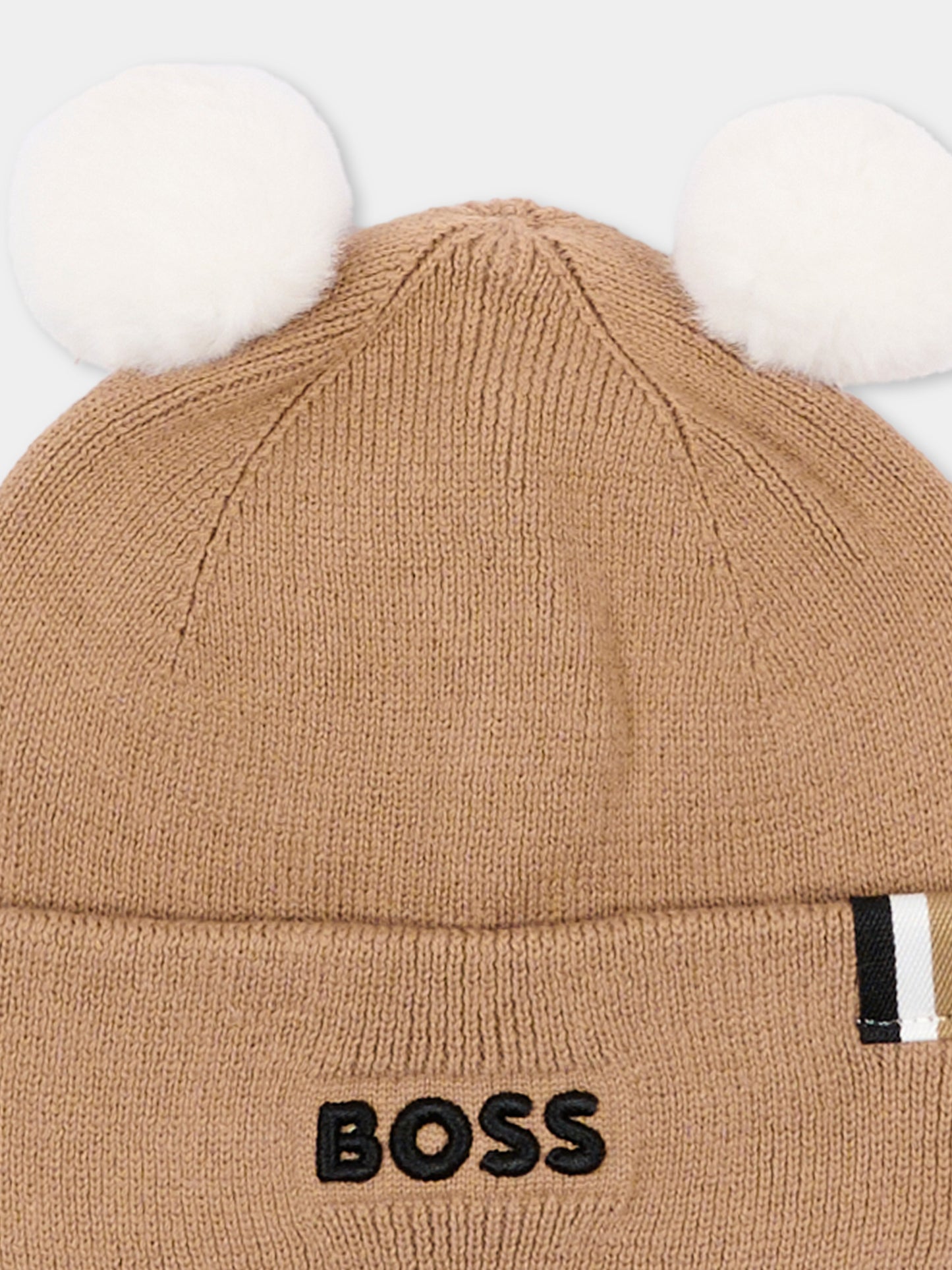 Berretto beige per neonato con logo,Boss,J53567 269