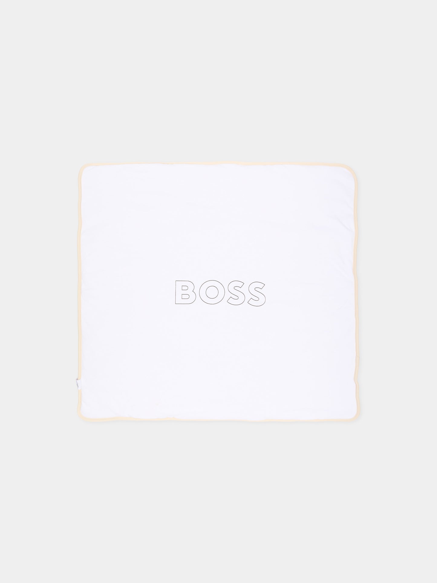 Coperta avorio per neonato con logo,Boss,J53571 21K