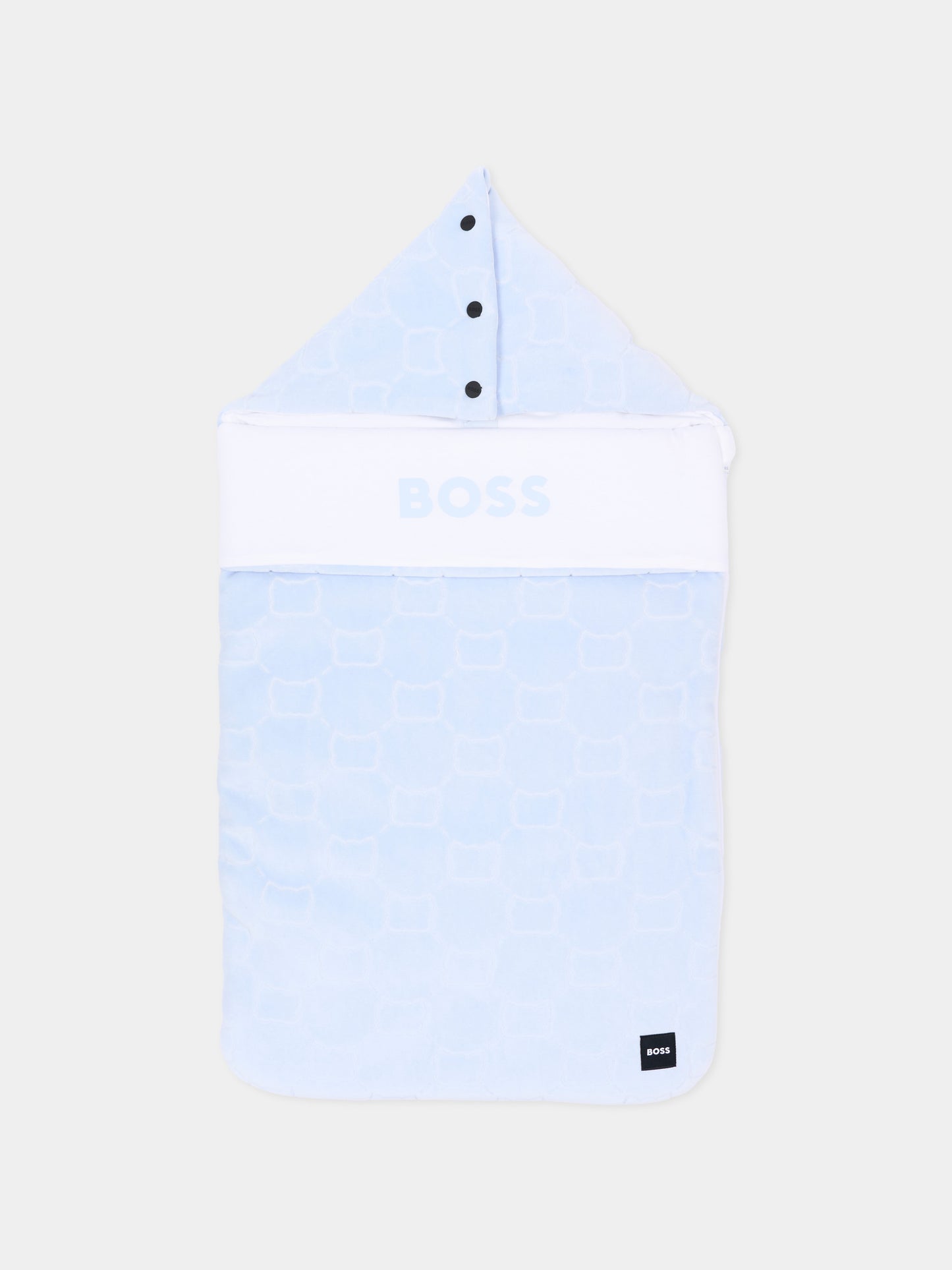 Sacco nanna azzurro per neonato con logo,Boss,J53573 771