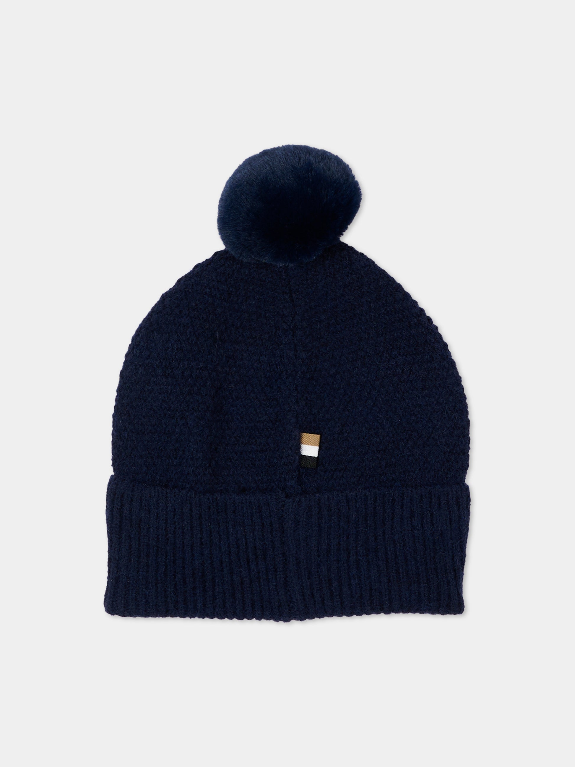 Berretto blu per neonato con logo,Boss,J53576 849