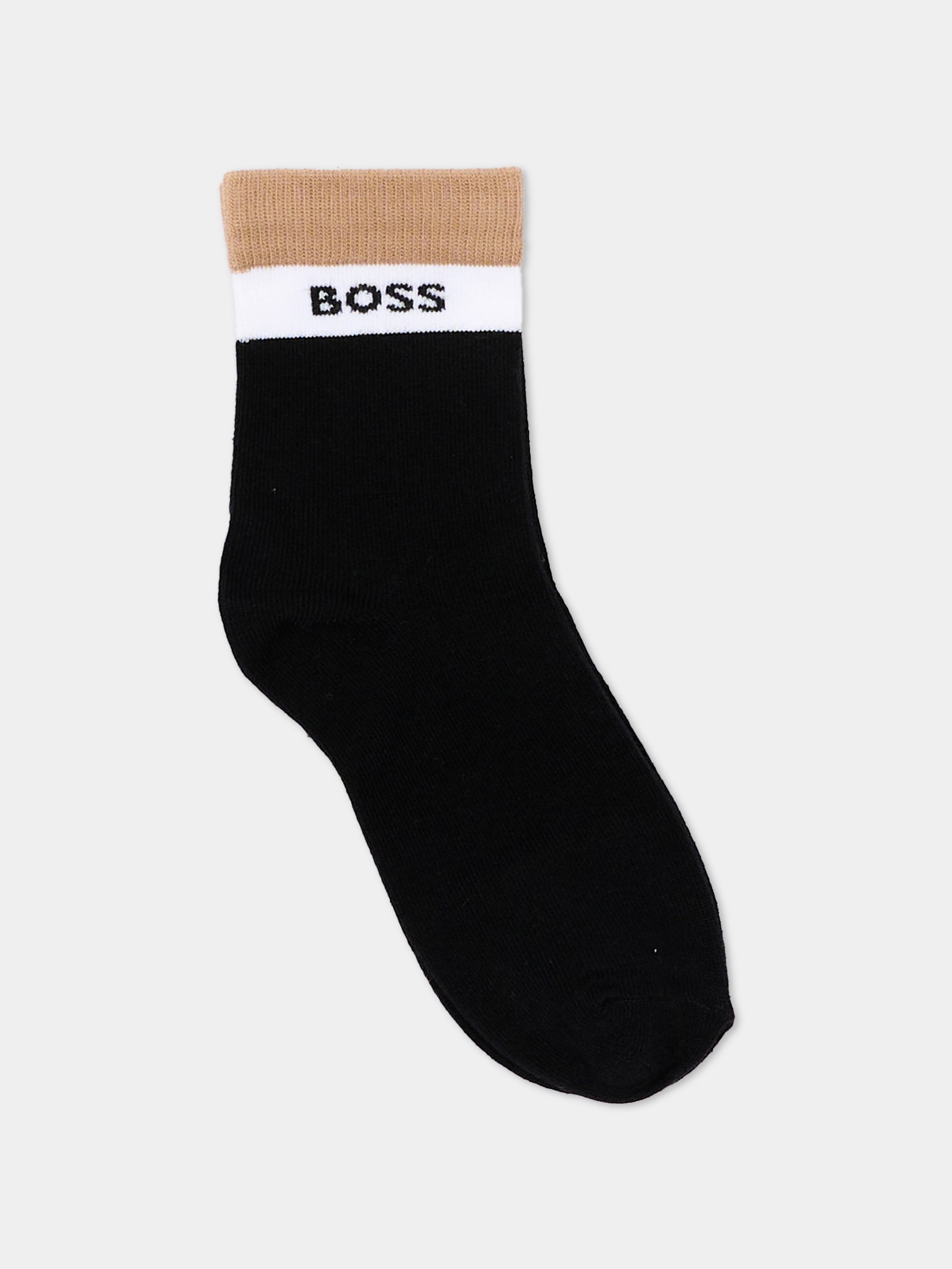 Calzini multicolor per neonato con logo,Boss,J53578 09B