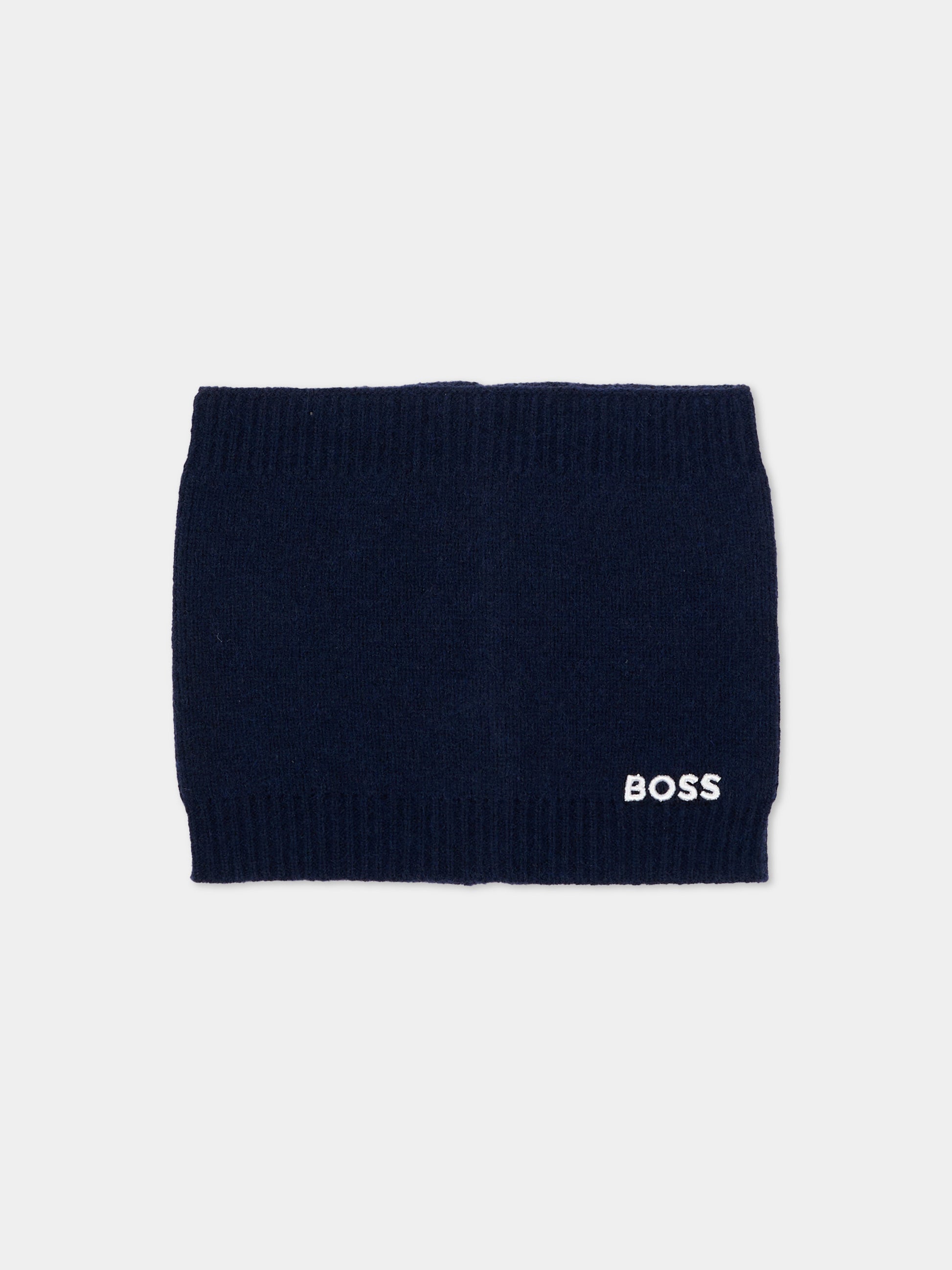 Sciarpa blu per neonato con logo,Boss,J53579 849