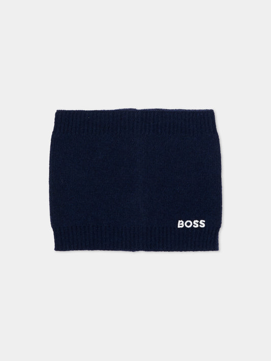Sciarpa blu per neonato con logo,Boss,J53579 849