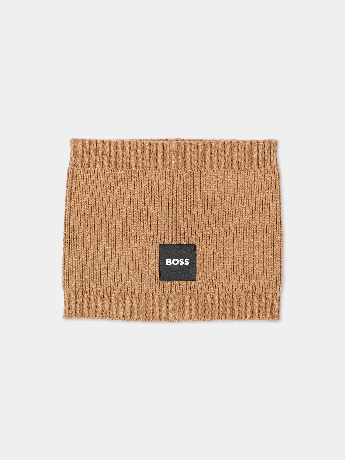 Sciarpa beige per bambino con logo,Boss,J53590 269
