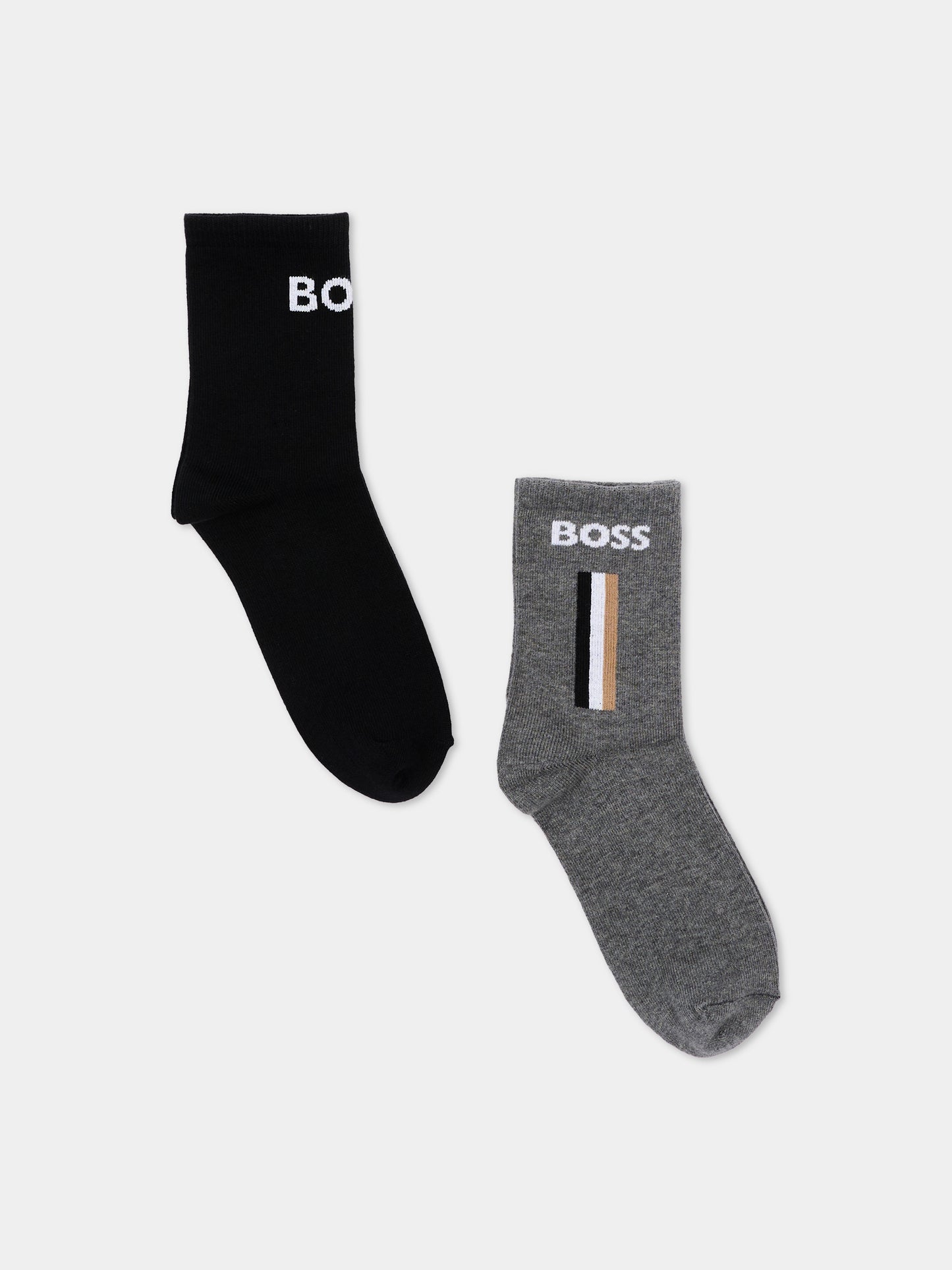 Calze Spugna multicolor per bambino con logo,Boss,J53592 09B