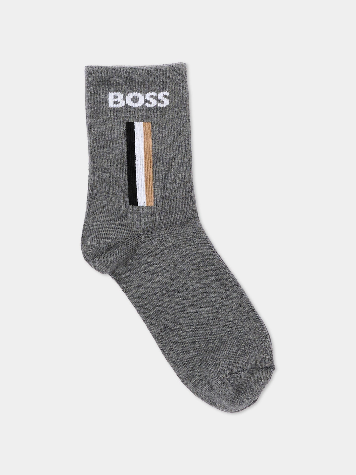 Calze Spugna multicolor per bambino con logo,Boss,J53592 09B