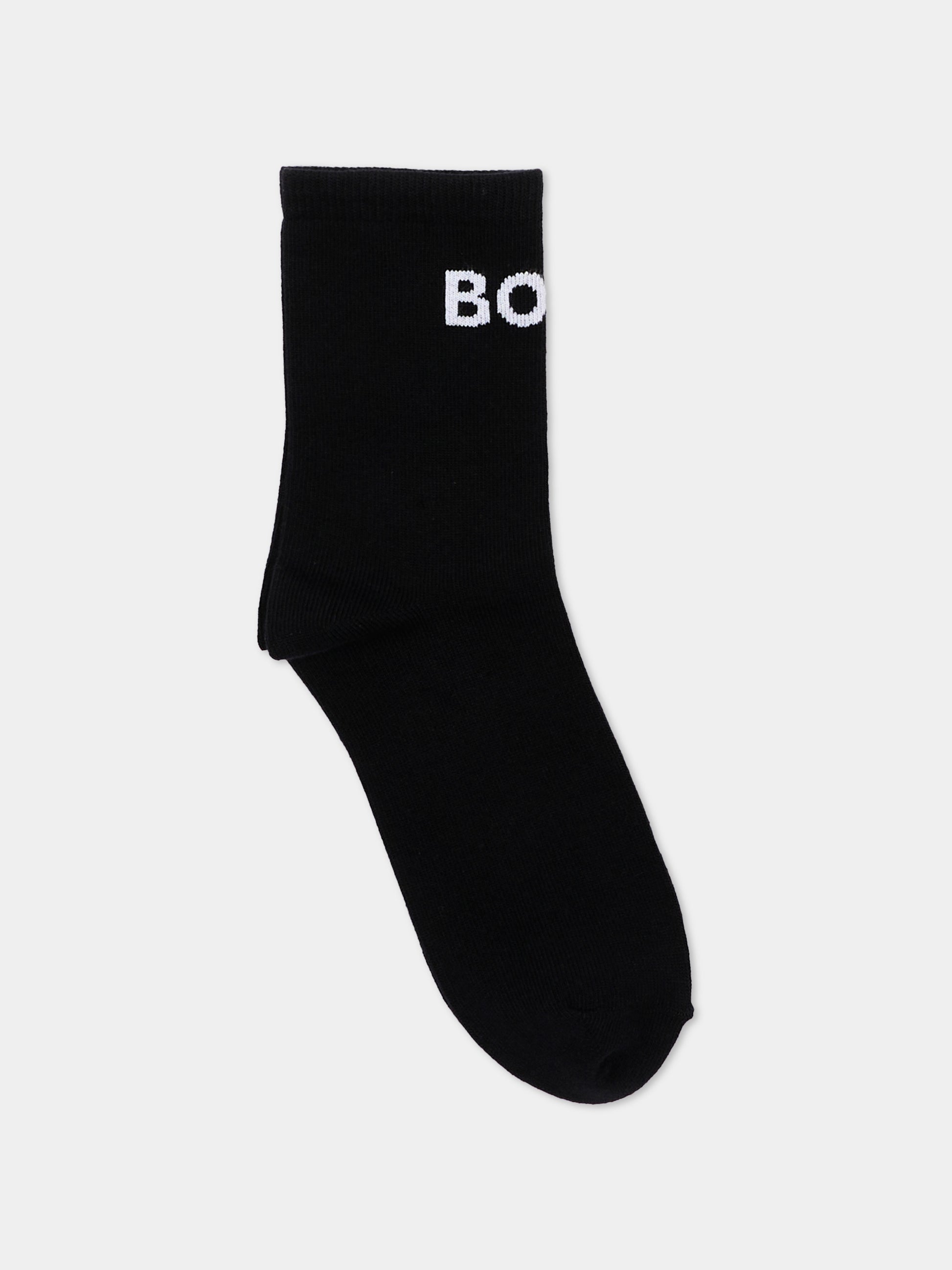 Calze Spugna multicolor per bambino con logo,Boss,J53592 09B