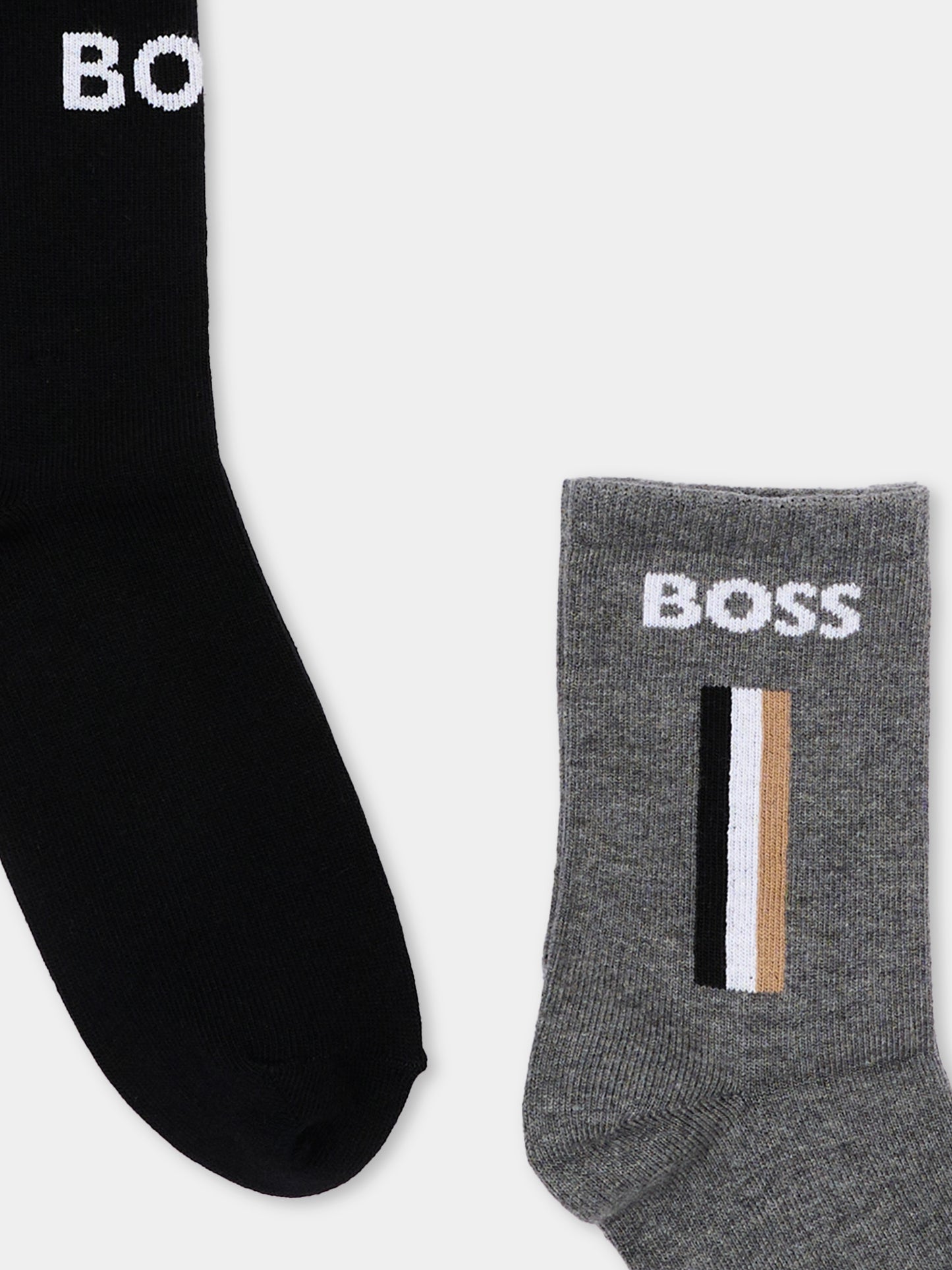 Calze Spugna multicolor per bambino con logo,Boss,J53592 09B