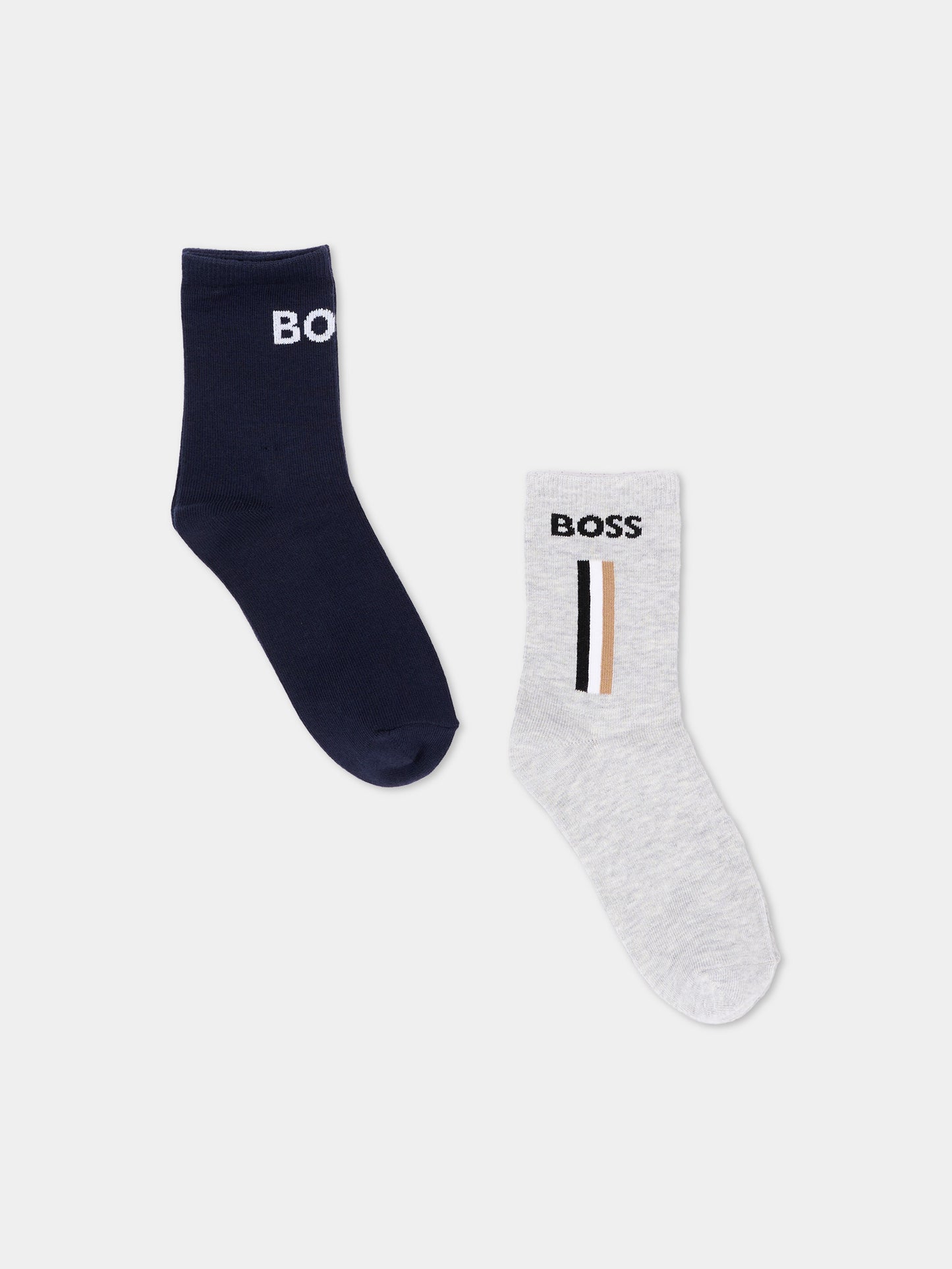 Calze Spugna multicolor per bambino con logo,Boss,J53592 849