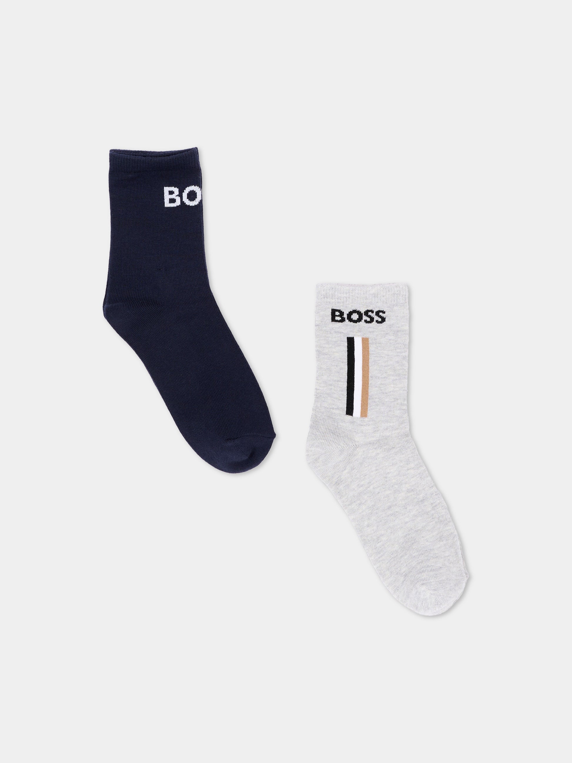 Calze Spugna multicolor per bambino con logo,Boss,J53592 849