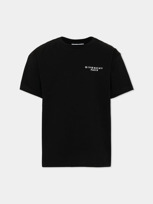 T-Shirt nera per bambini con logo,Givenchy Kids,H31280 09B