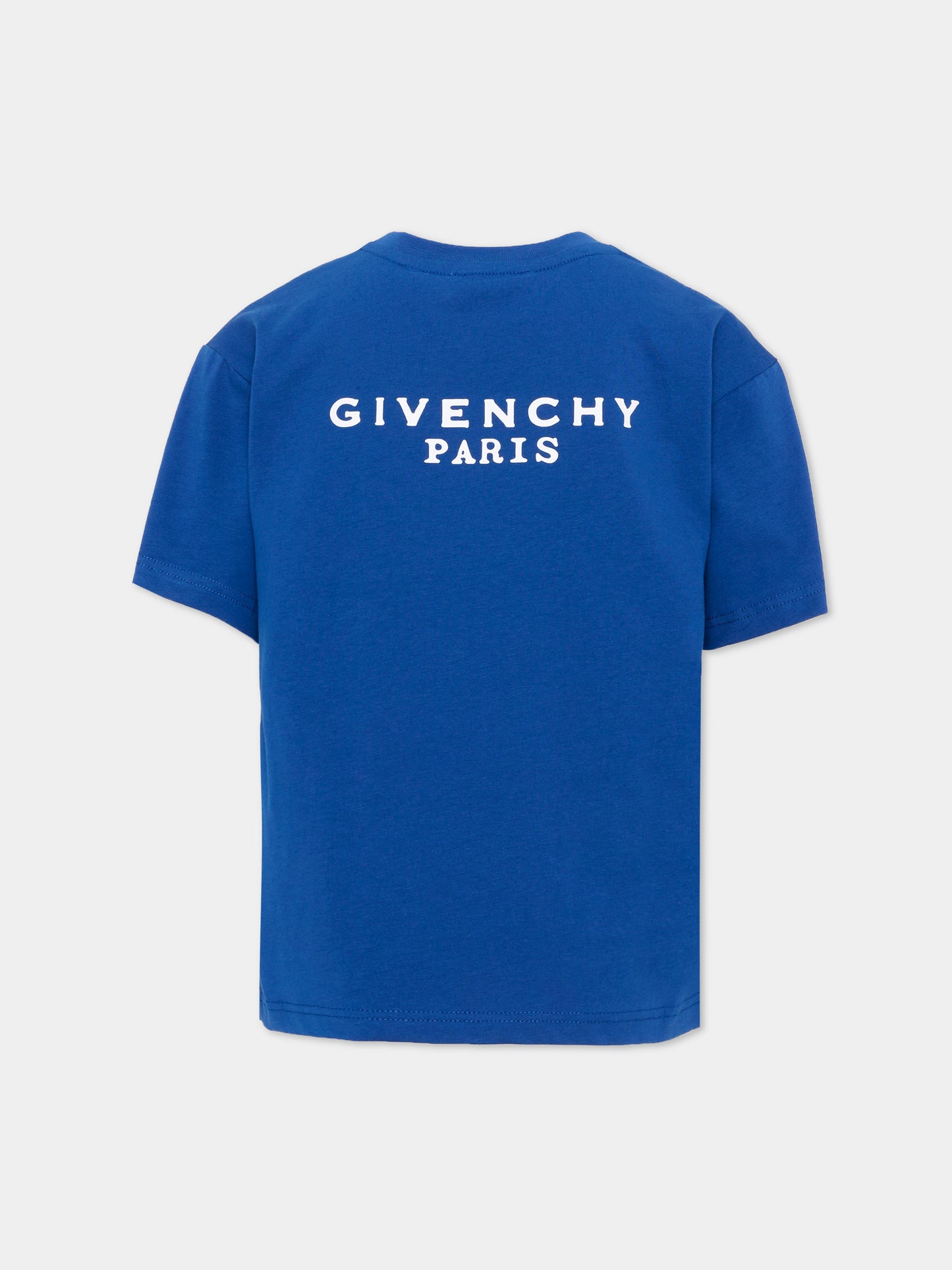 T-shirt blu per bambino con logo,Givenchy Kids,H31280 865