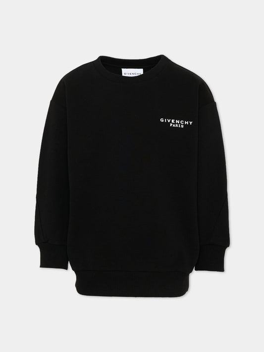 Felpa nera per bambini con logo,Givenchy Kids,H31282 09B