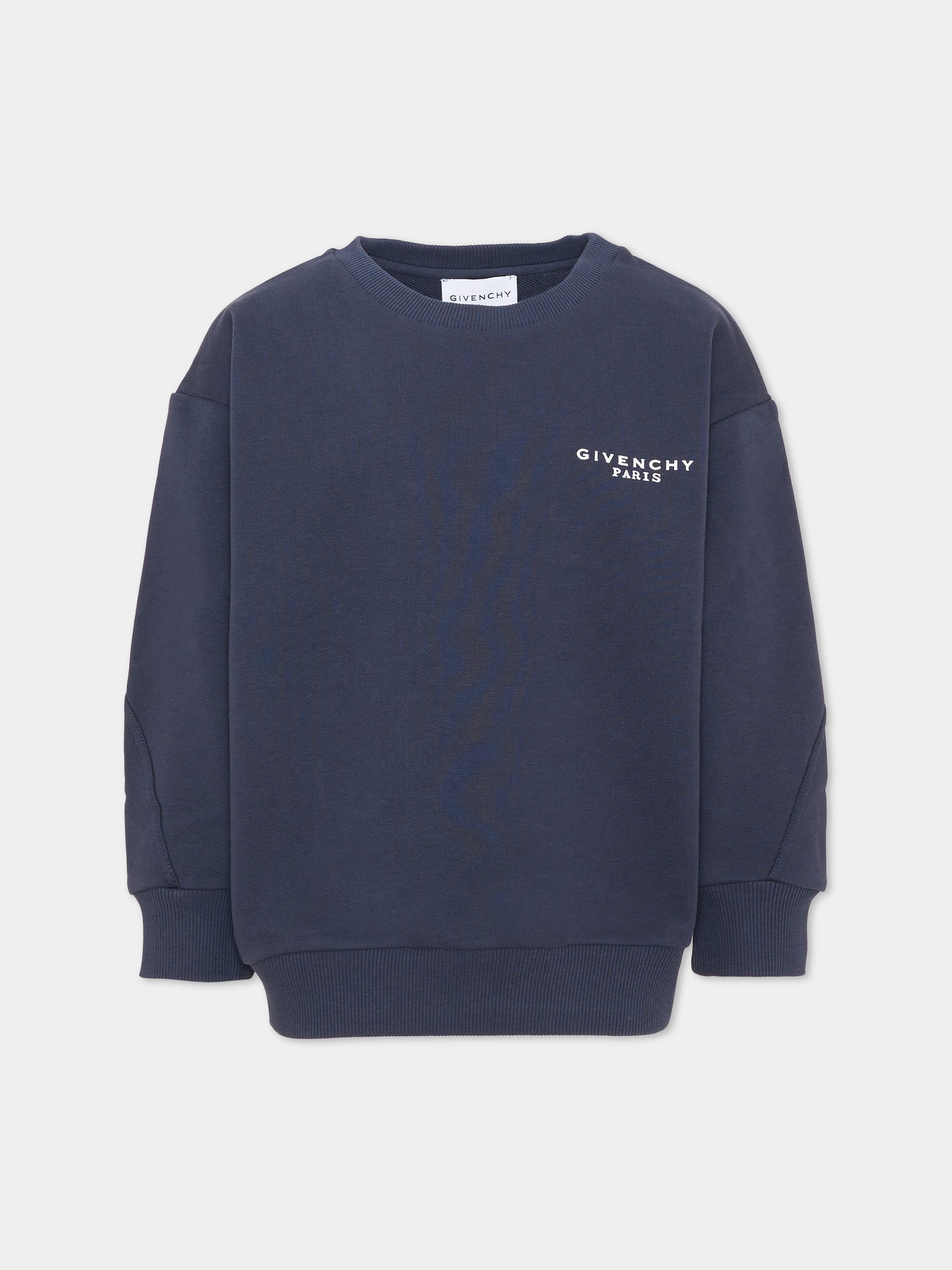 Felpa blu per bambini con logo,Givenchy Kids,H31282 853