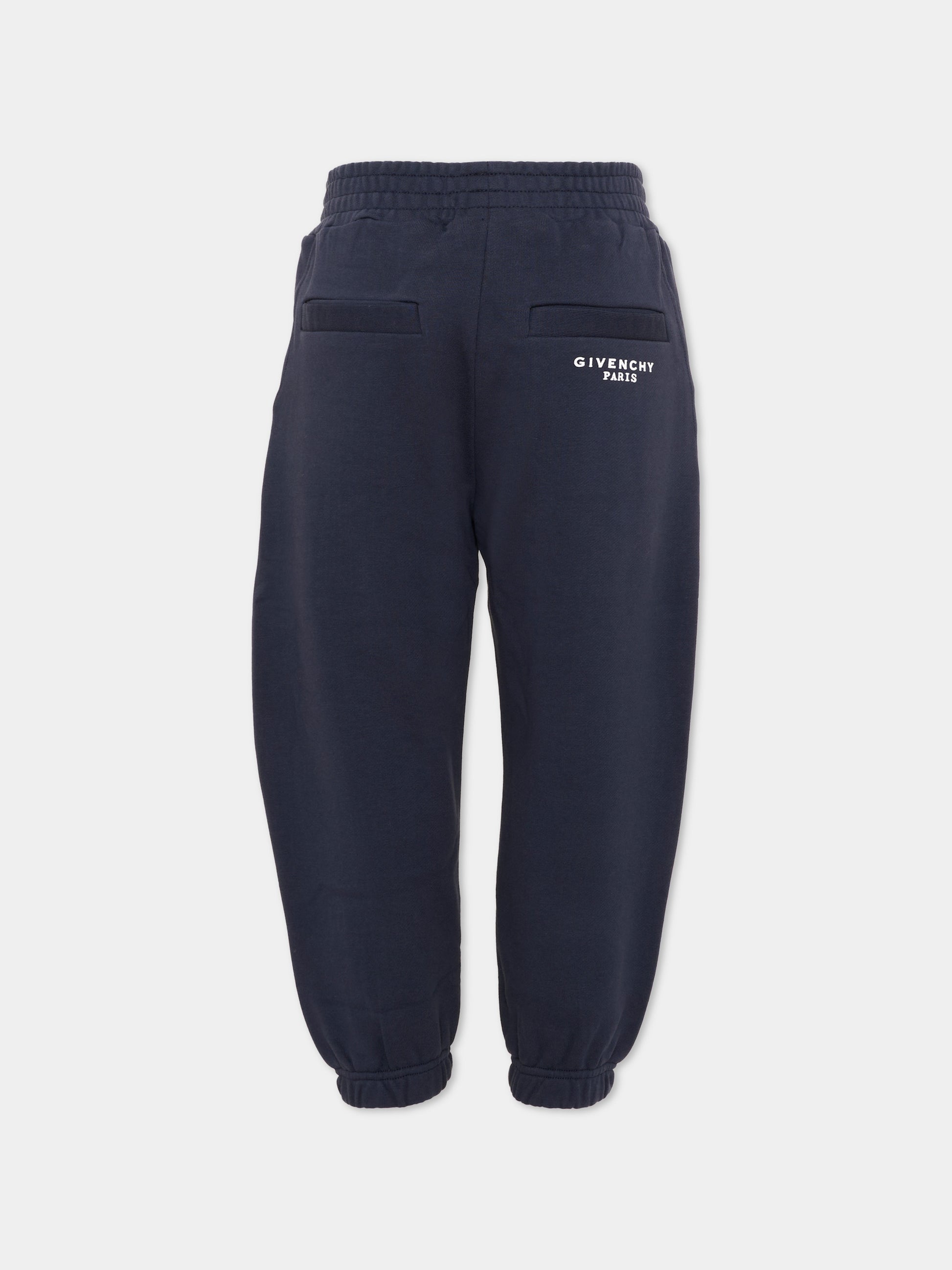 Pantalone blu per bambini con logo,Givenchy Kids,H31284 853
