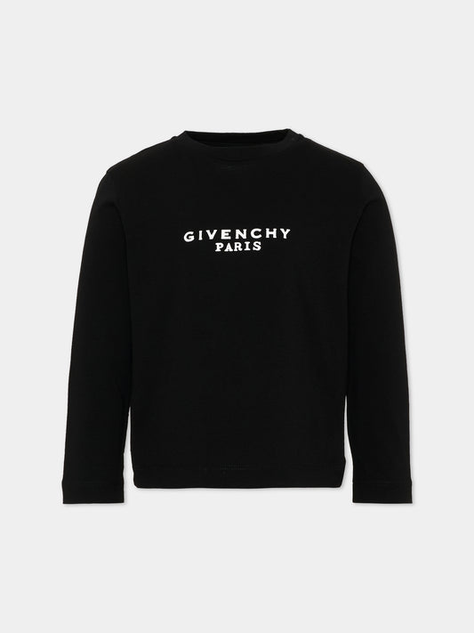 T-Shirt nera per bambina con logo,Givenchy Kids,H31321 09B
