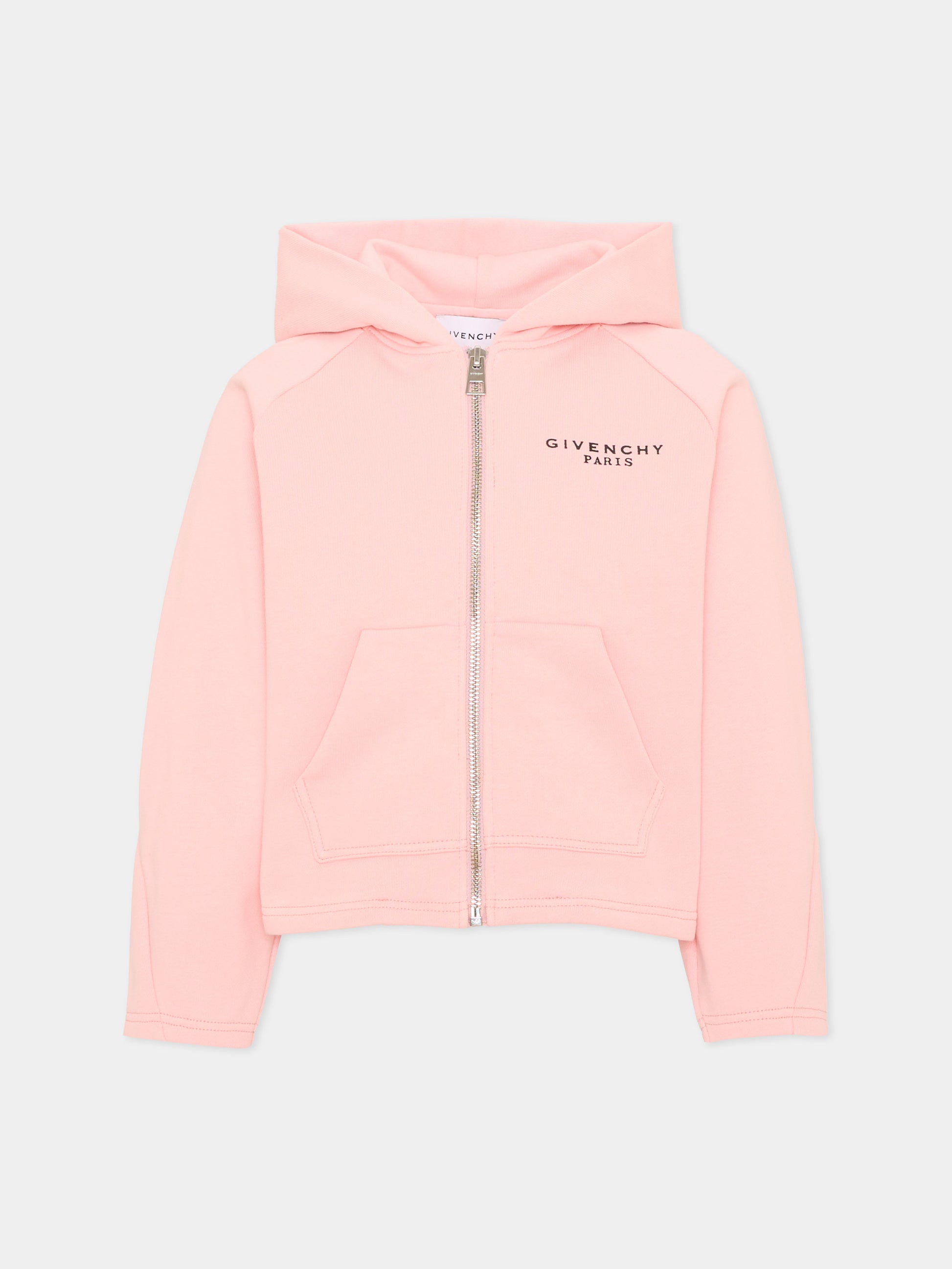 Felpa rosa per bambina con logo,Givenchy Kids,H31327 46G