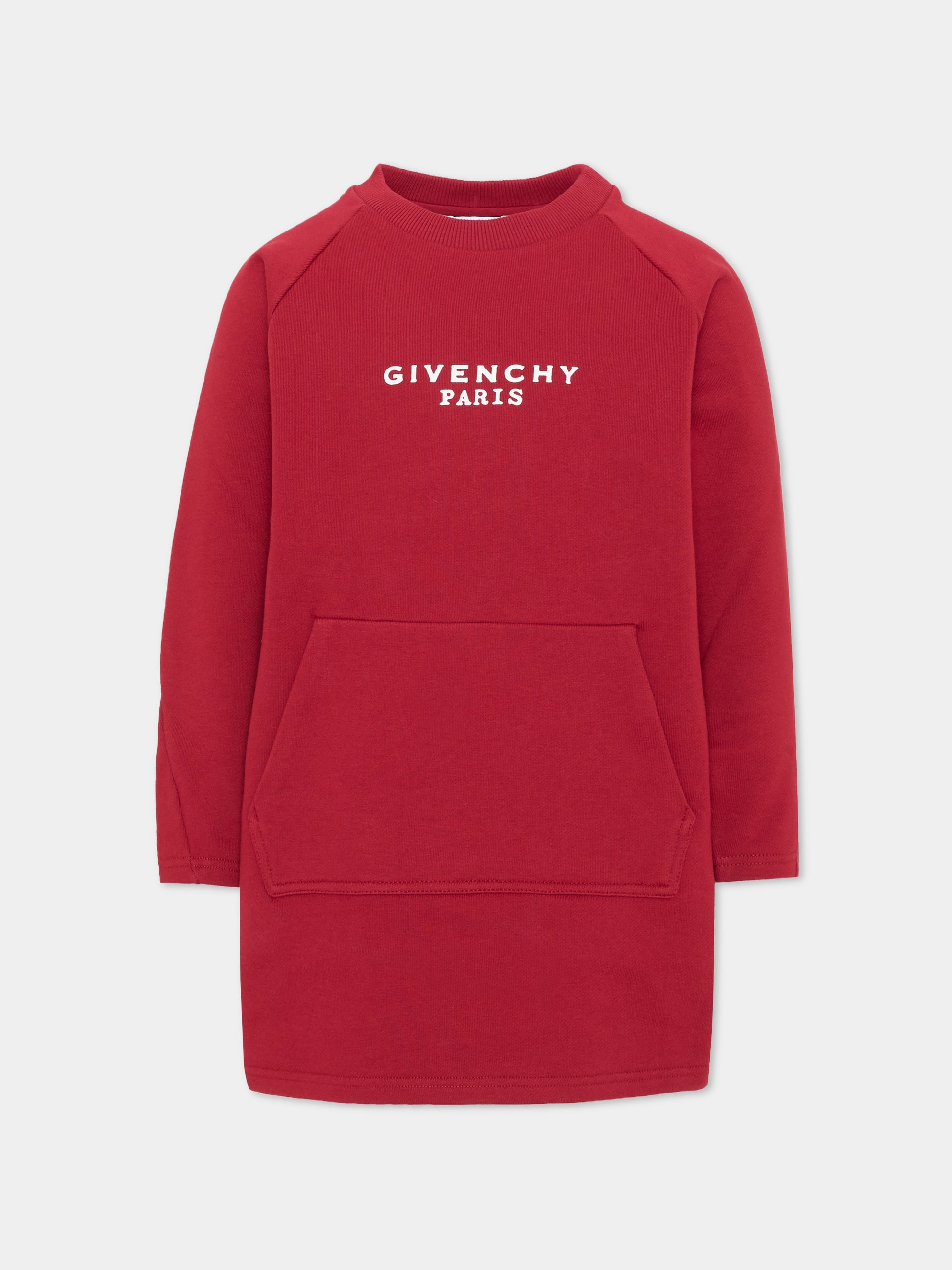 Vestito bordeaux per bambina con logo,Givenchy Kids,H31331 96D