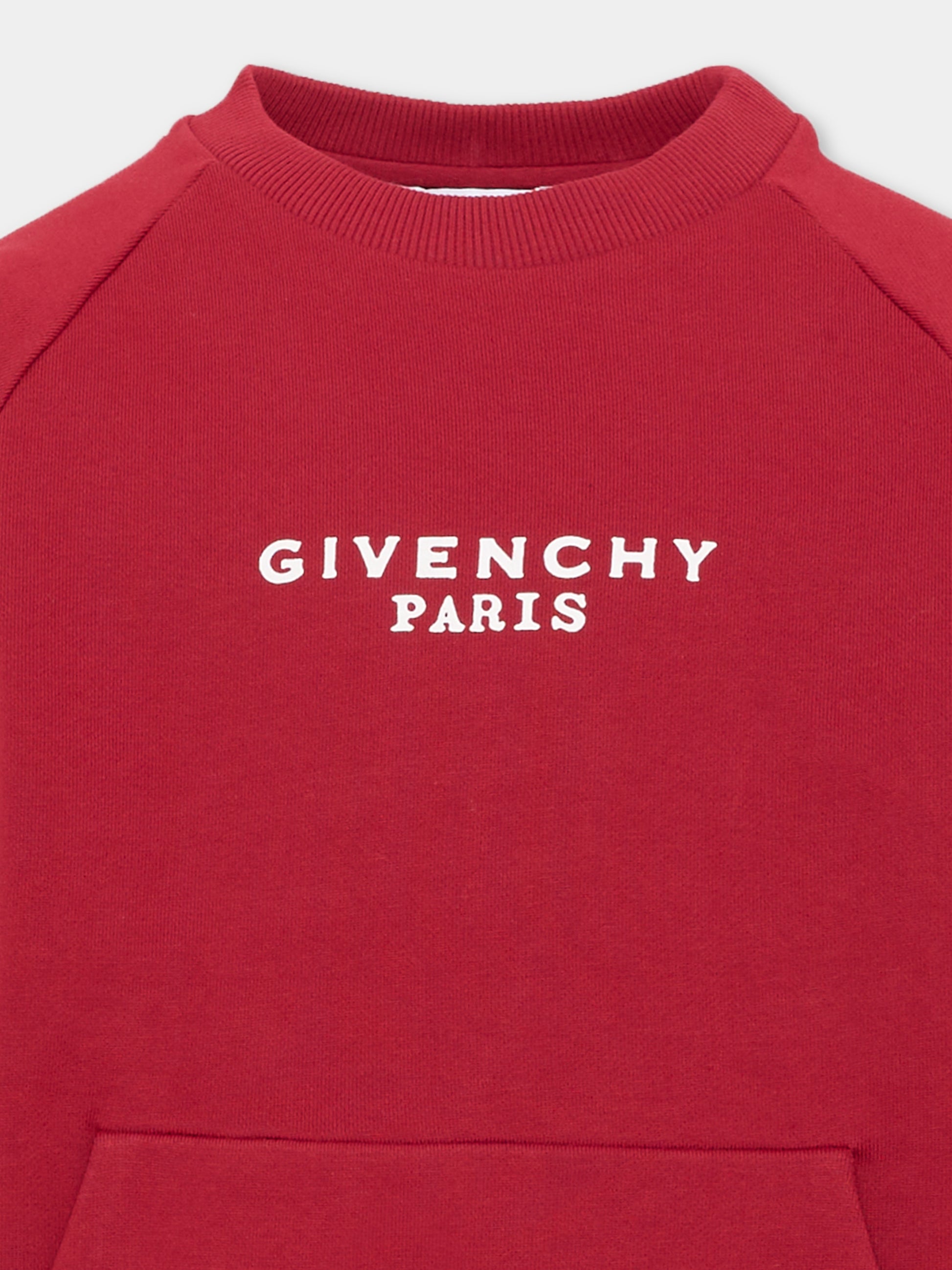 Vestito bordeaux per bambina con logo,Givenchy Kids,H31331 96D