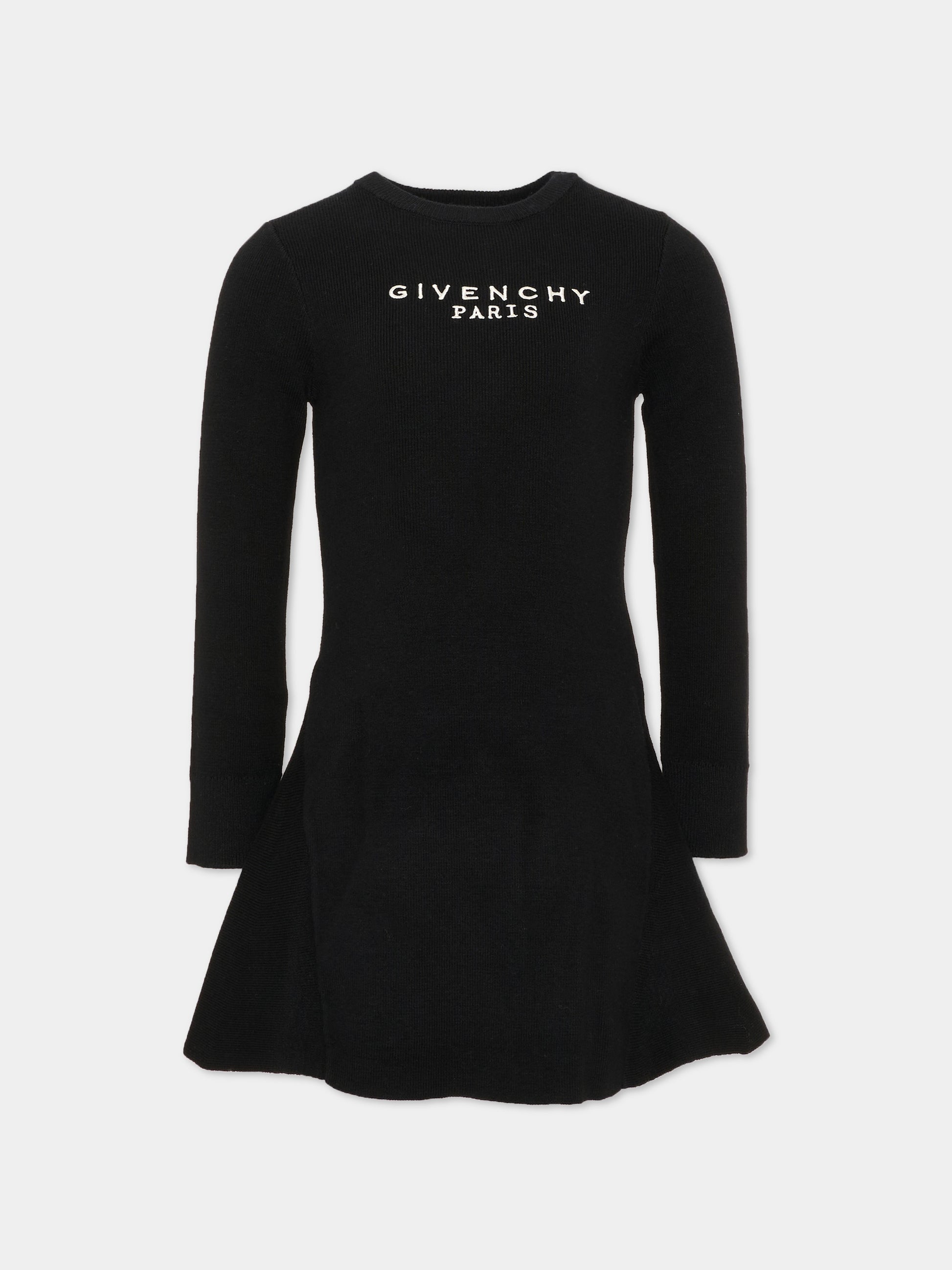 Vestito nero per bambina con logo,Givenchy Kids,H31332 09B