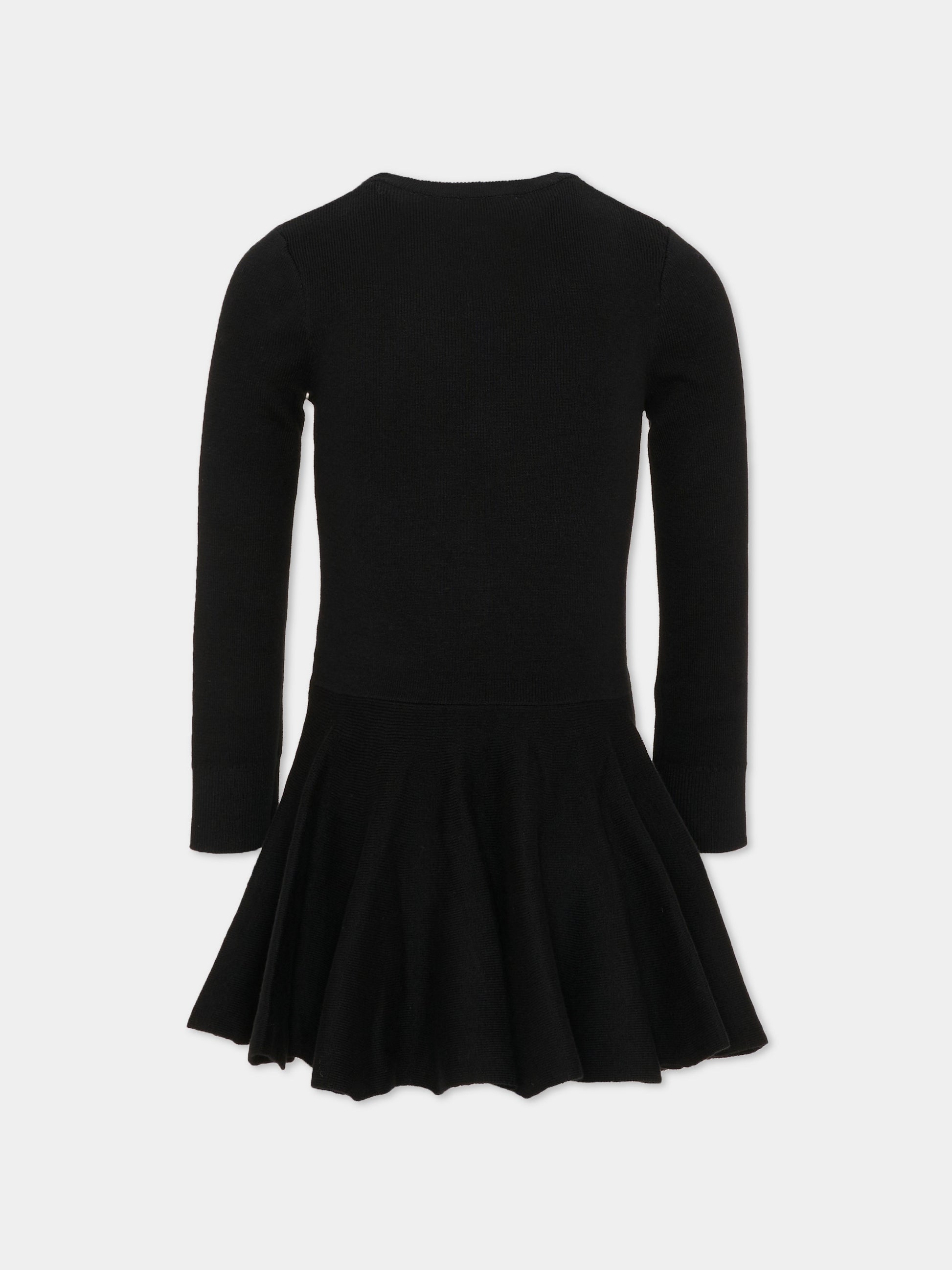 Vestito nero per bambina con logo,Givenchy Kids,H31332 09B