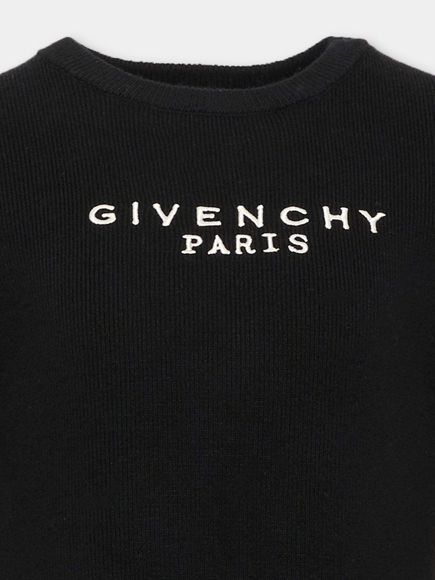 Vestito nero per bambina con logo,Givenchy Kids,H31332 09B
