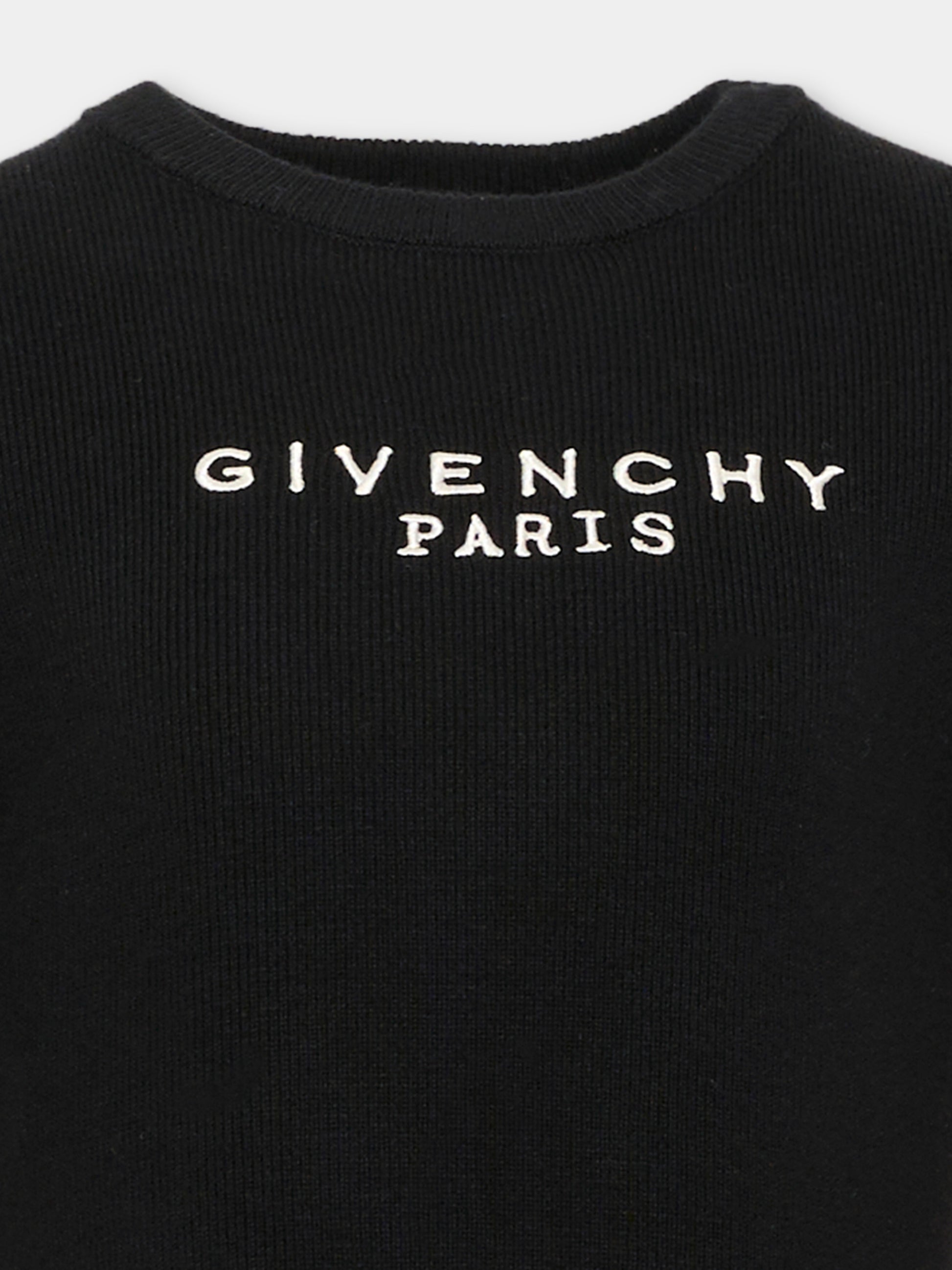 Vestito nero per bambina con logo,Givenchy Kids,H31332 09B